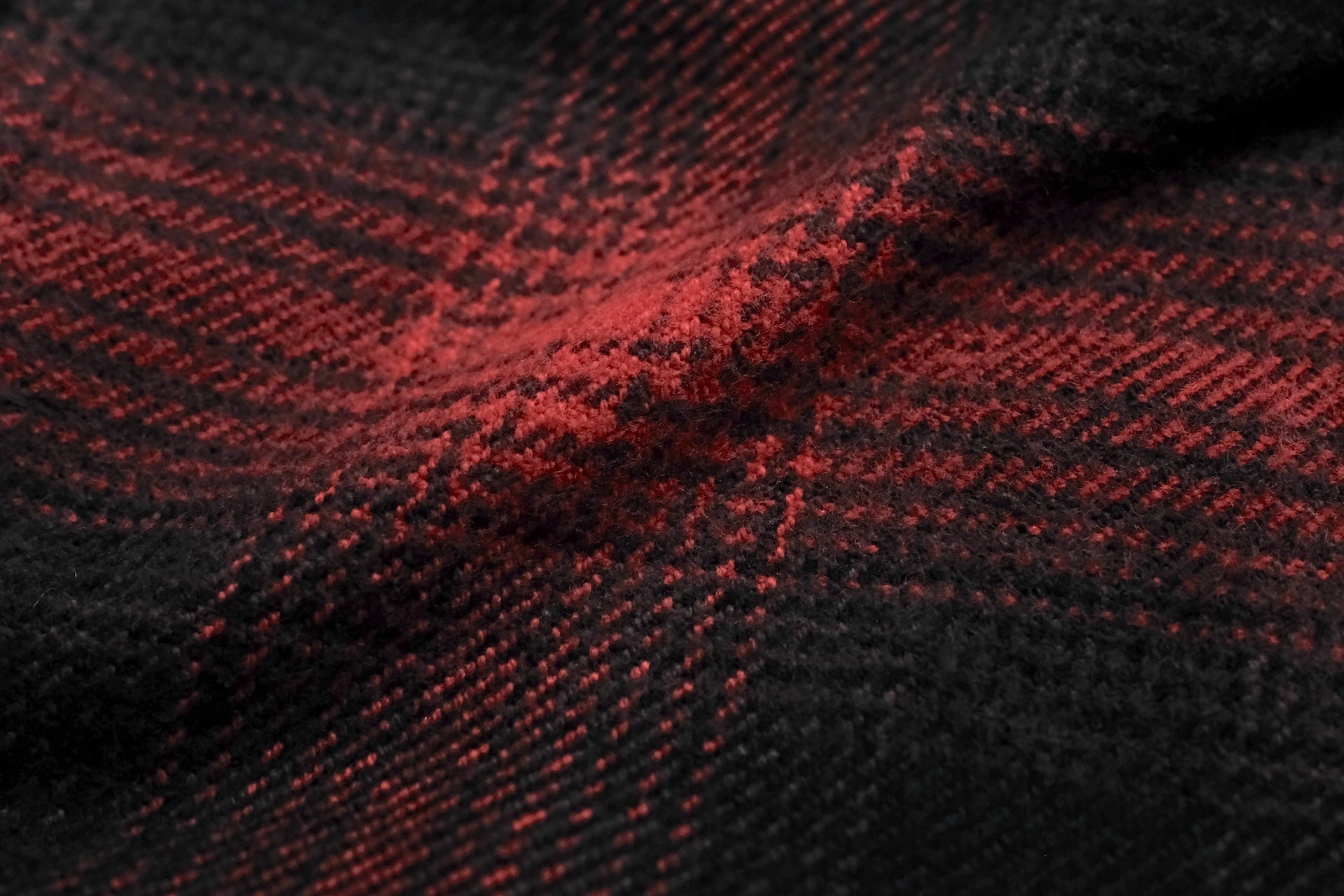 Iron Heart Ultra-Heavy Flannel Ombre Check Work Shirt (Red x Black)