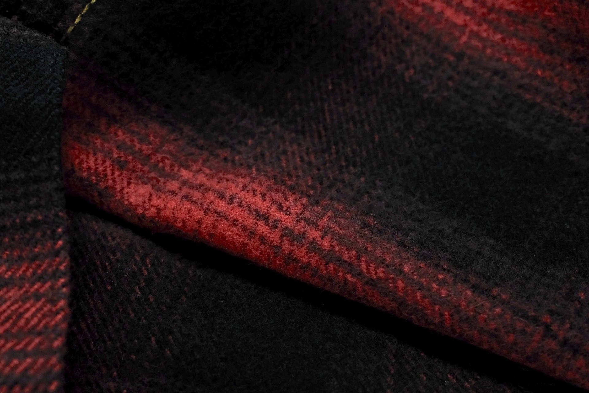 Iron Heart Ultra-Heavy Flannel Ombre Check Work Shirt (Red x Black)