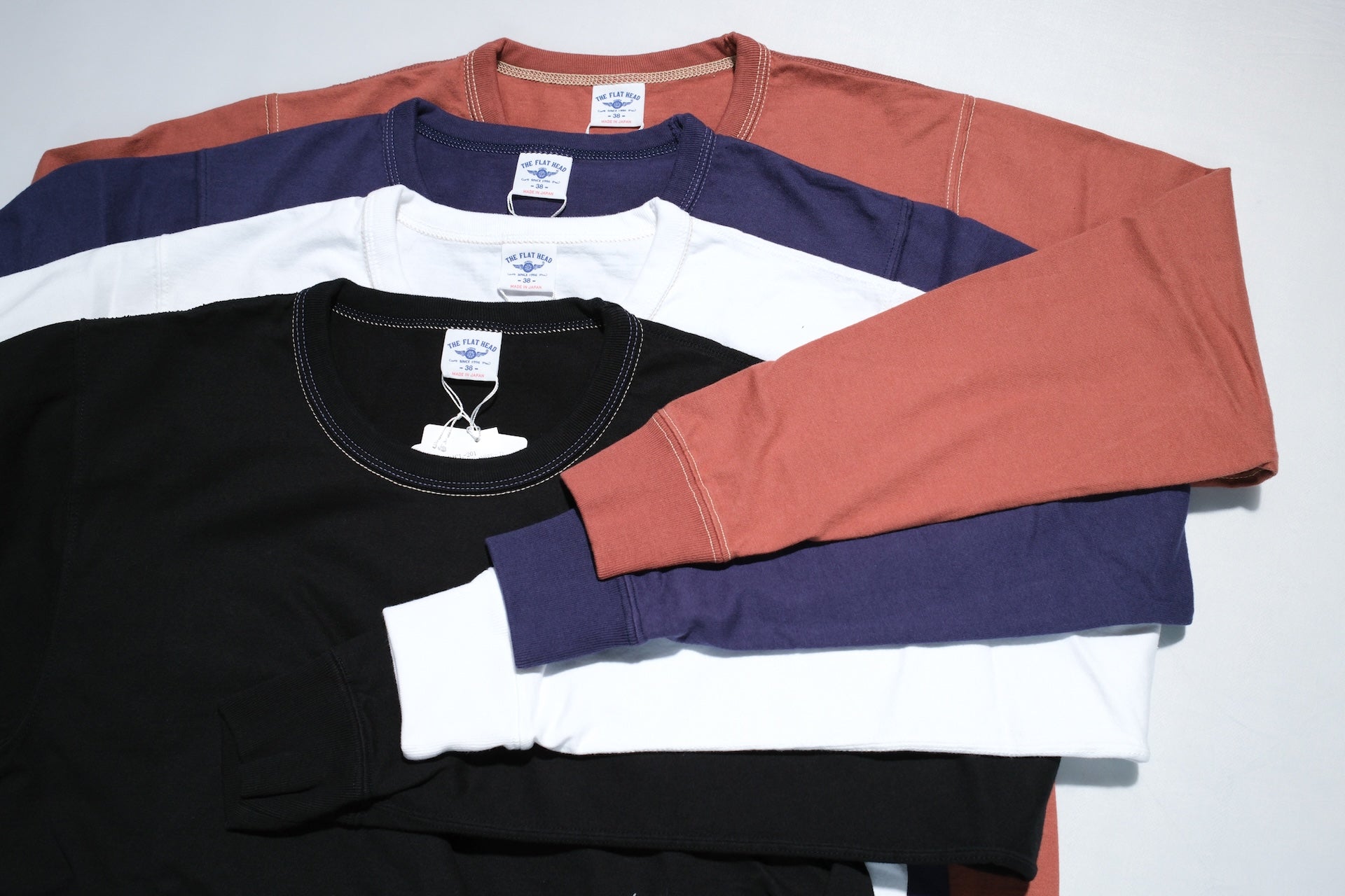 The Flat Head '26 Version 9oz Loopwheel L/S Plain Tee (White)