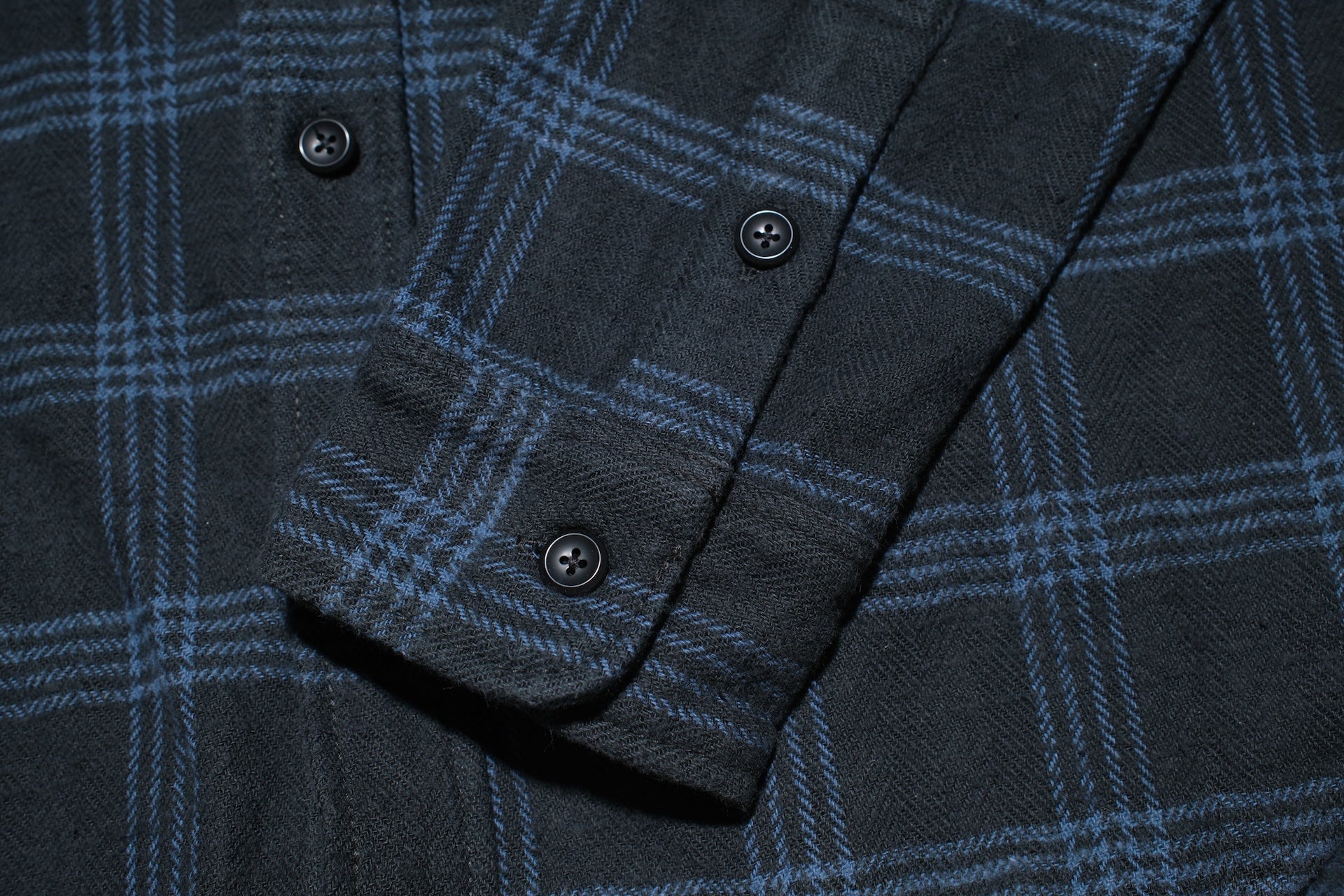 Iron Heart Ultra-Heavyweight "Slubby" Flannel Classic Check Work Shirt (Sumi Black)