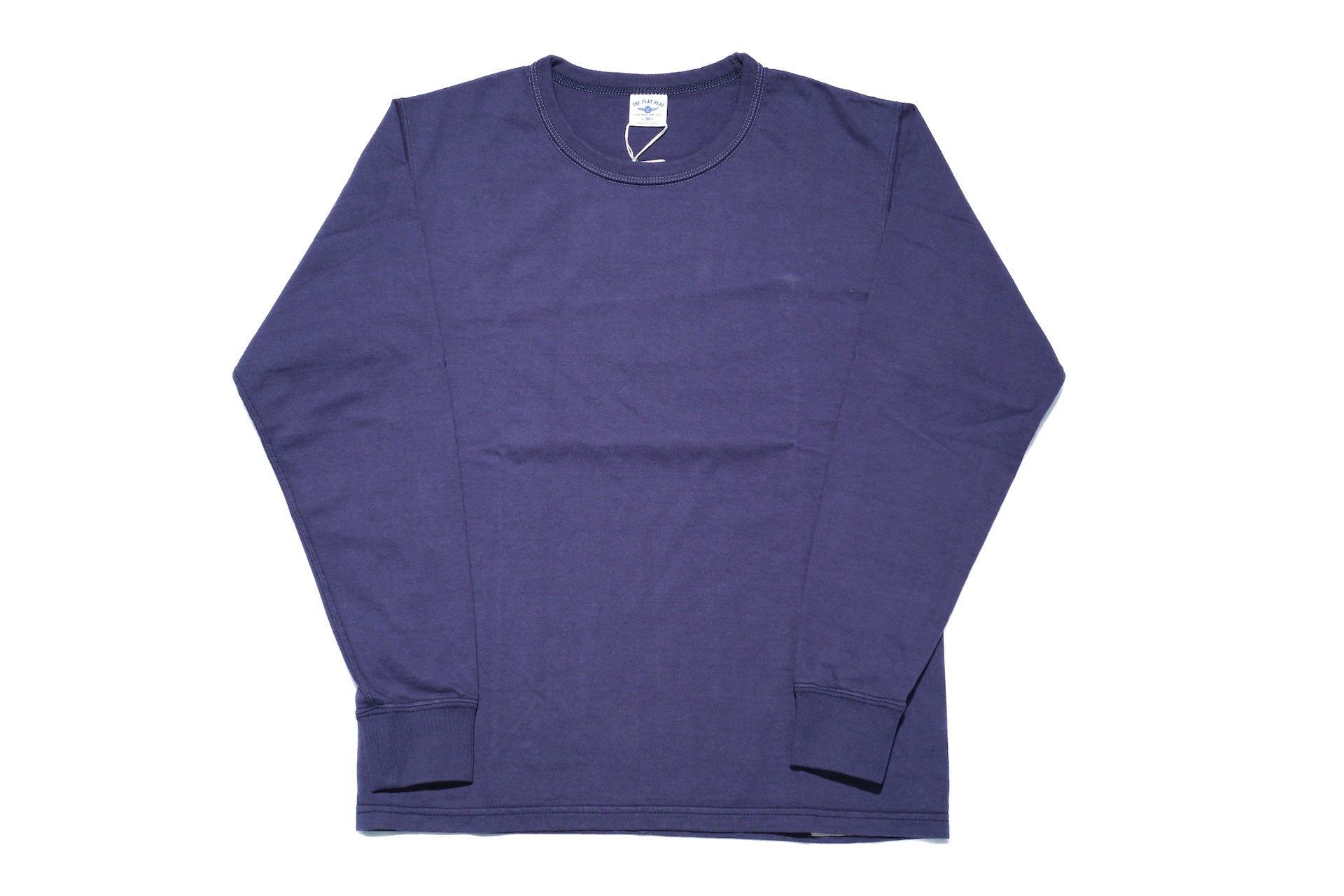 The Flat Head '26 Version 9oz Loopwheel L/S Plain Tee (Navy)
