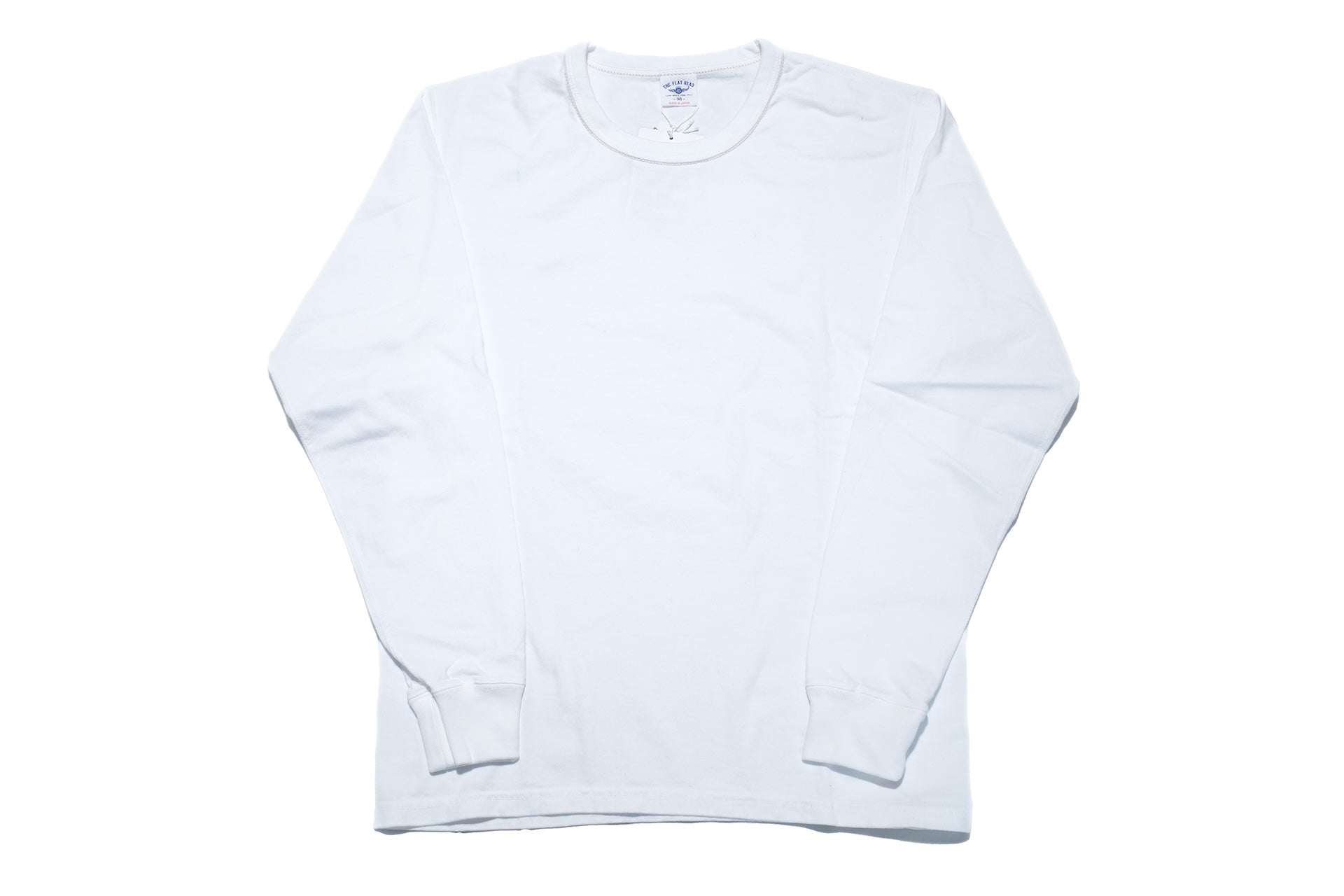 The Flat Head '26 Version 9oz Loopwheel L/S Plain Tee (White)