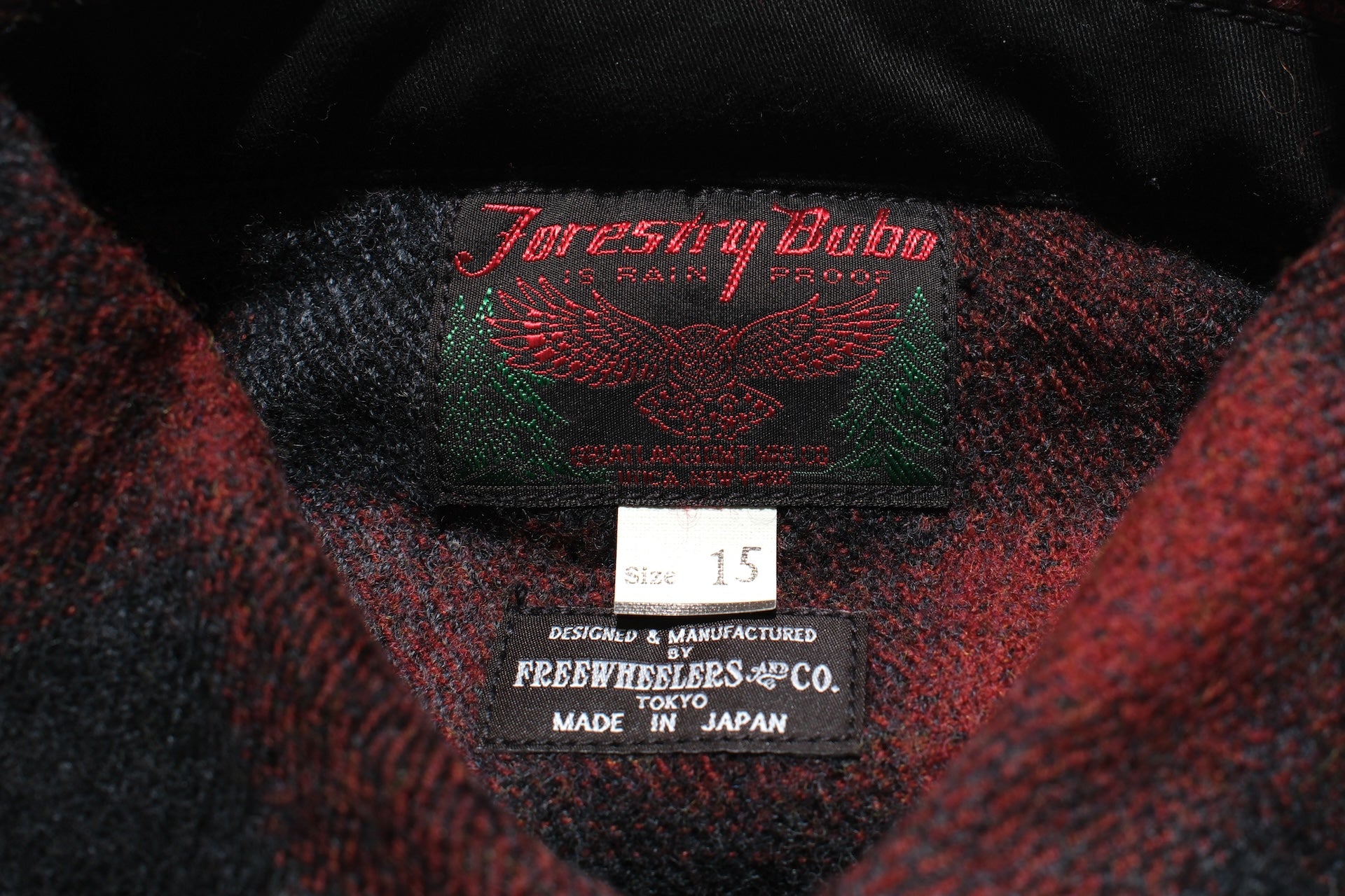 Freewheelers “HIGHBALLER” Ombre Check Wool Logger Shirt (Black X Grey X Red)