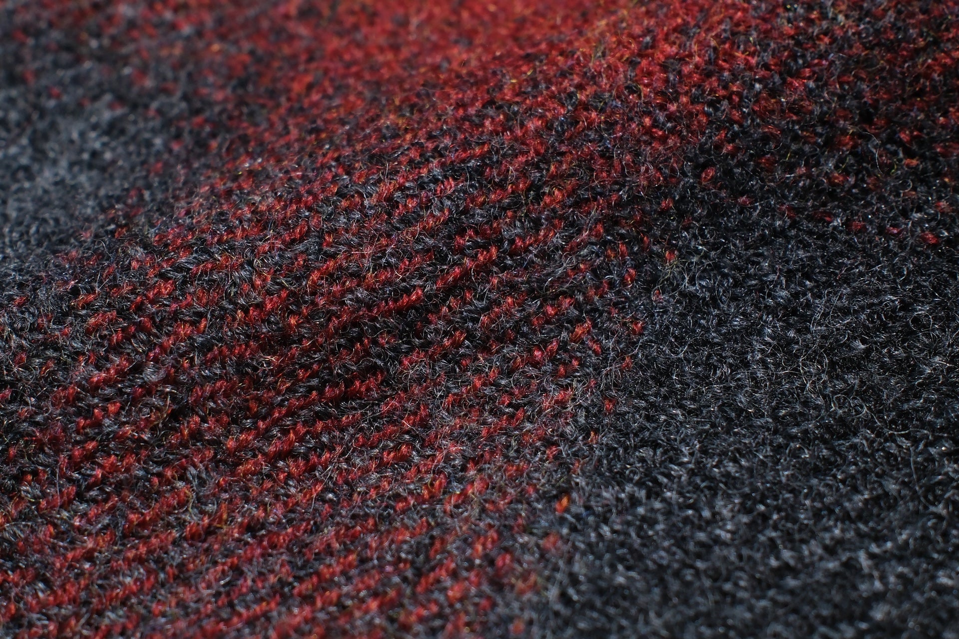 Freewheelers “HIGHBALLER” Ombre Check Wool Logger Shirt (Black X Grey X Red)