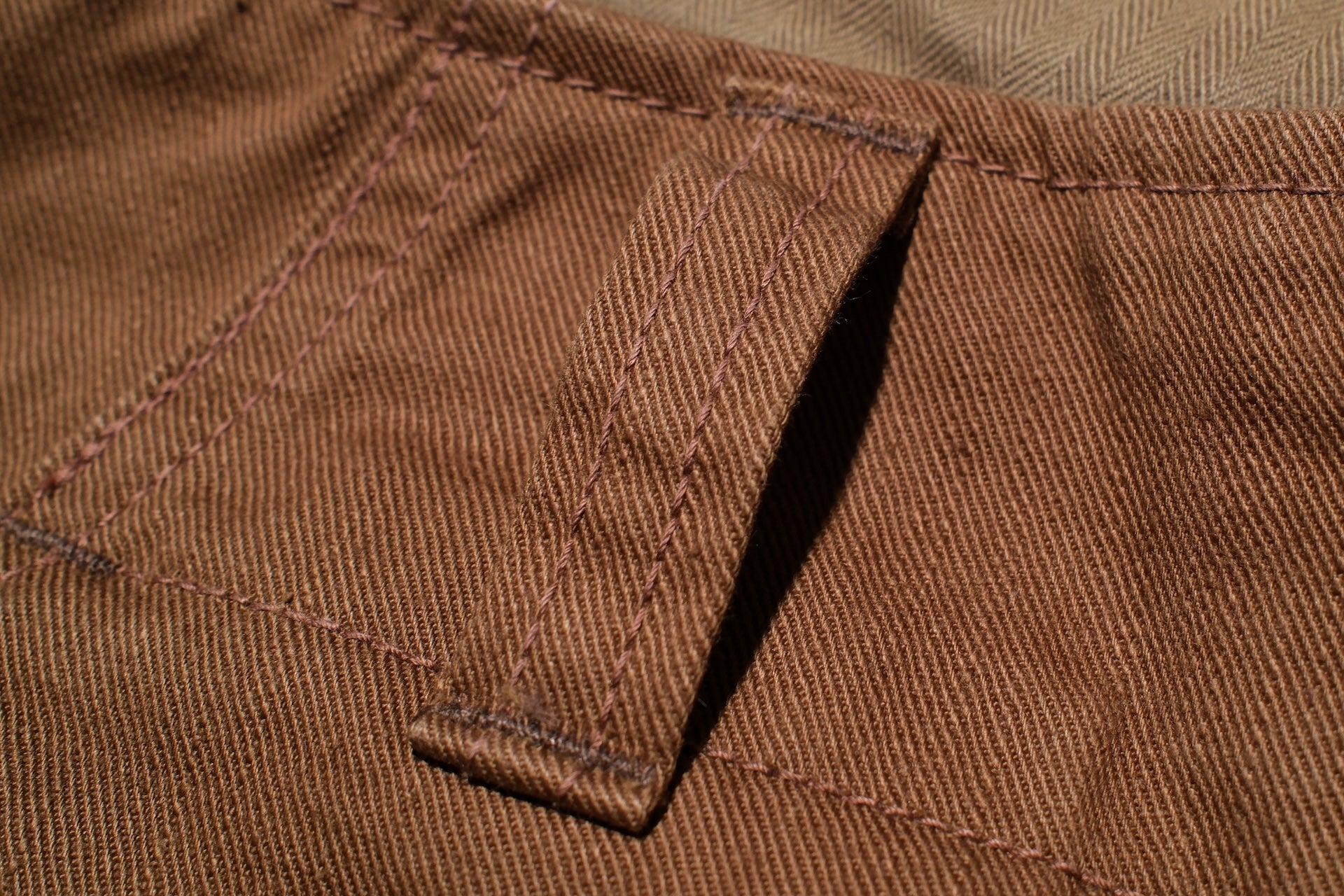 Freewheelers Heavyweight Cotton Drill "Aviators' Trousers" (Red Brown)