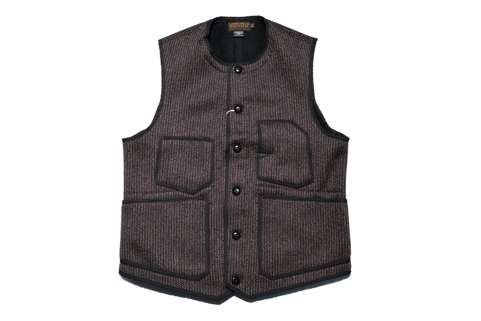 Freewheelers “Longshoreman” Winter Worker Vest (Grained Black)
