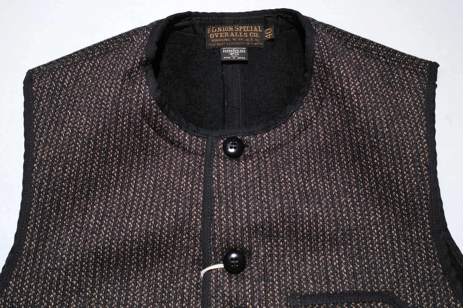 Freewheelers “Longshoreman” Winter Worker Vest (Grained Black)