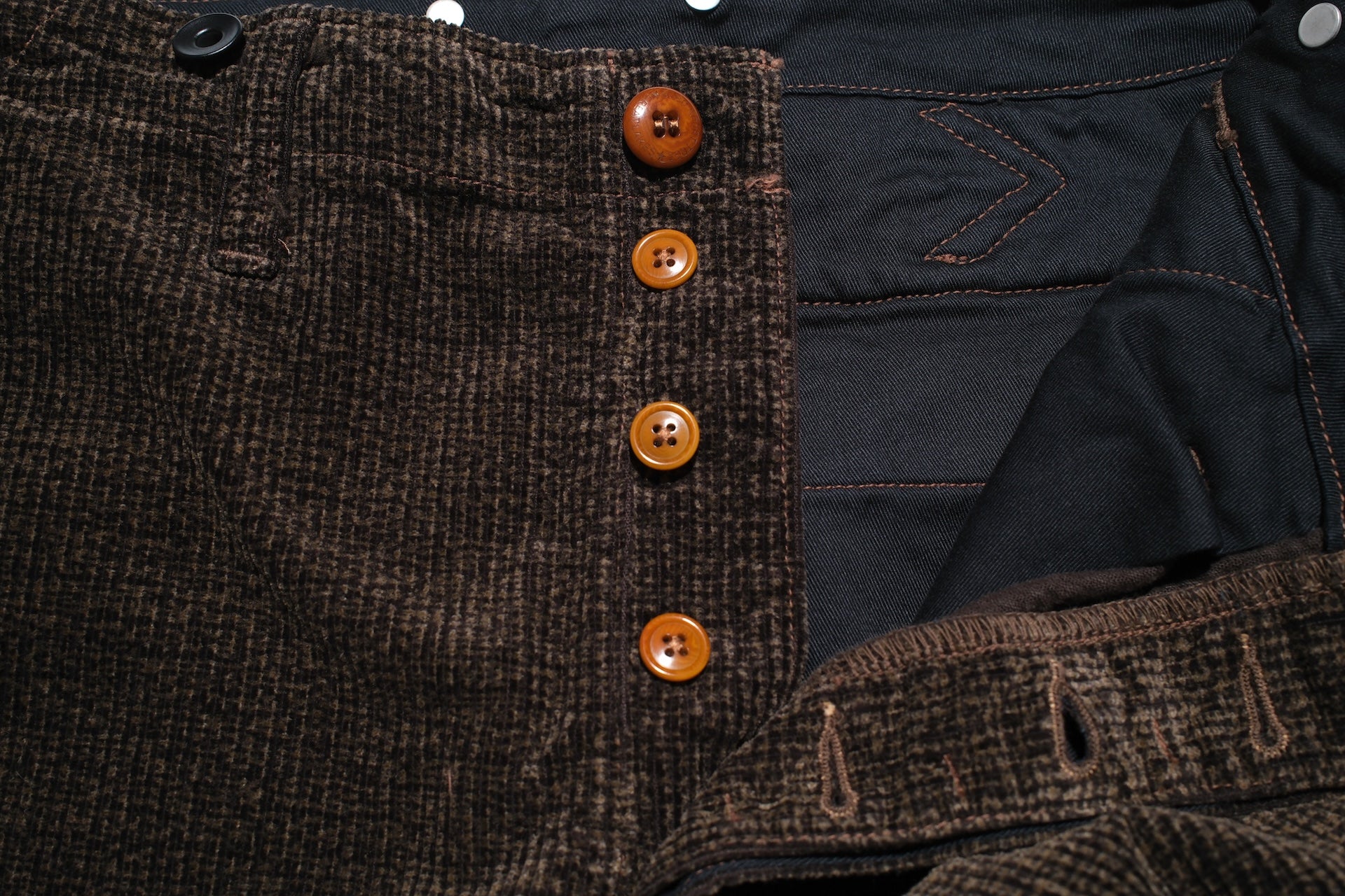 Freewheelers “Yellowstone” Striped Corduroy Hunting Trousers (Grained Brown)
