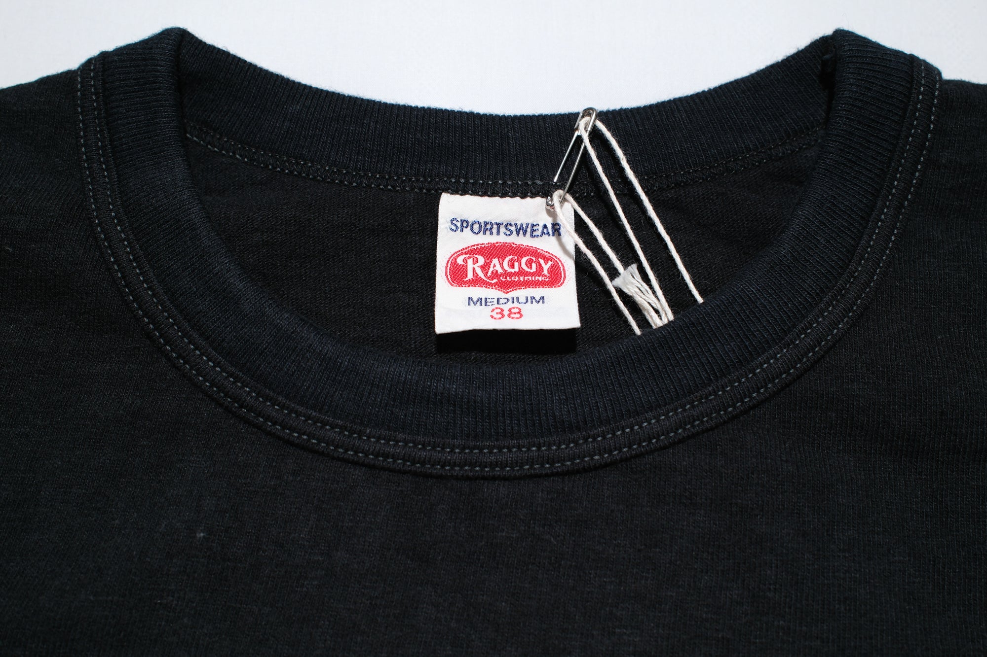 RAGGY CLOTHING 8oz "Fluffy-Sport" Loopwheeled Tee (Solid Black)