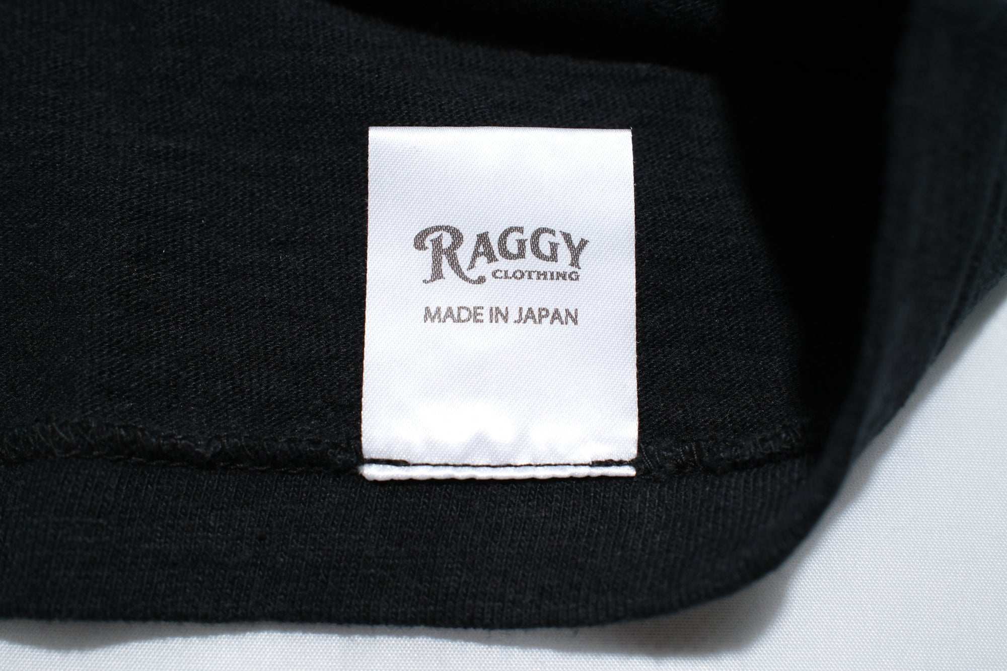 RAGGY CLOTHING 8oz "Fluffy-Sport" Loopwheeled Tee (Solid Black)