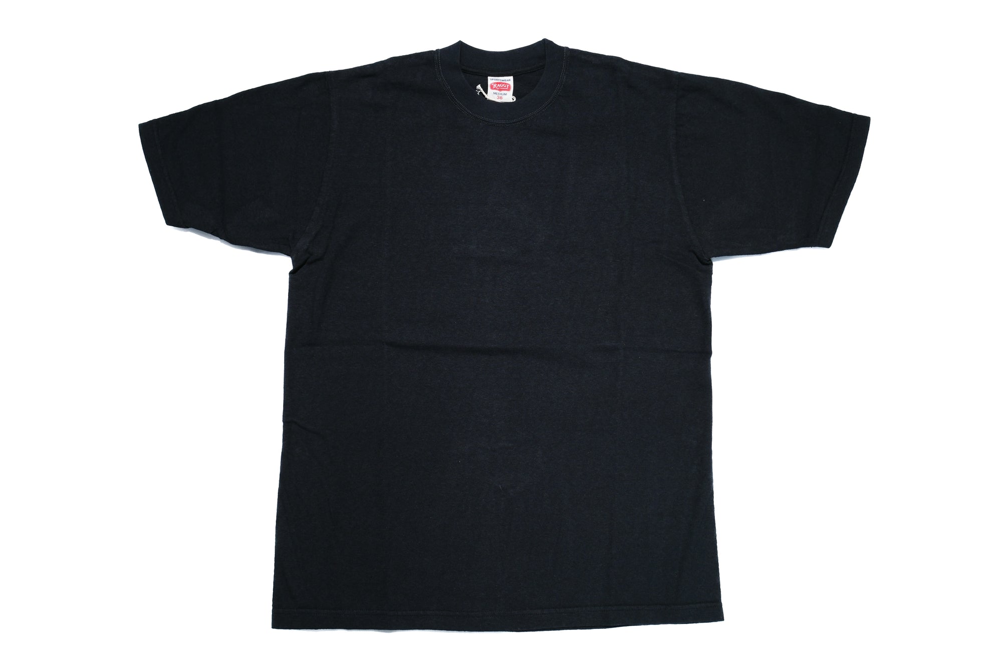 RAGGY CLOTHING 6oz "Old Americana" Loopwheeled Tee (Solid Black)