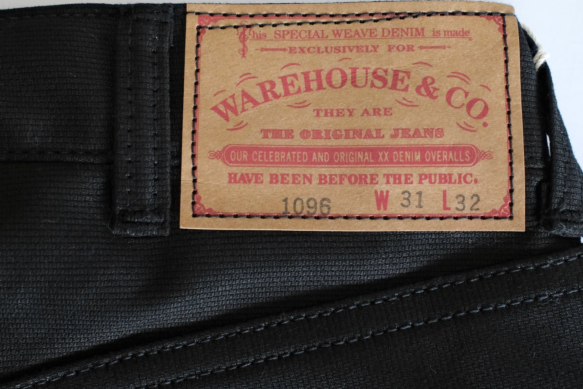 Warehouse 12oz Lot.1096 Selvage Pique Pants (Black)
