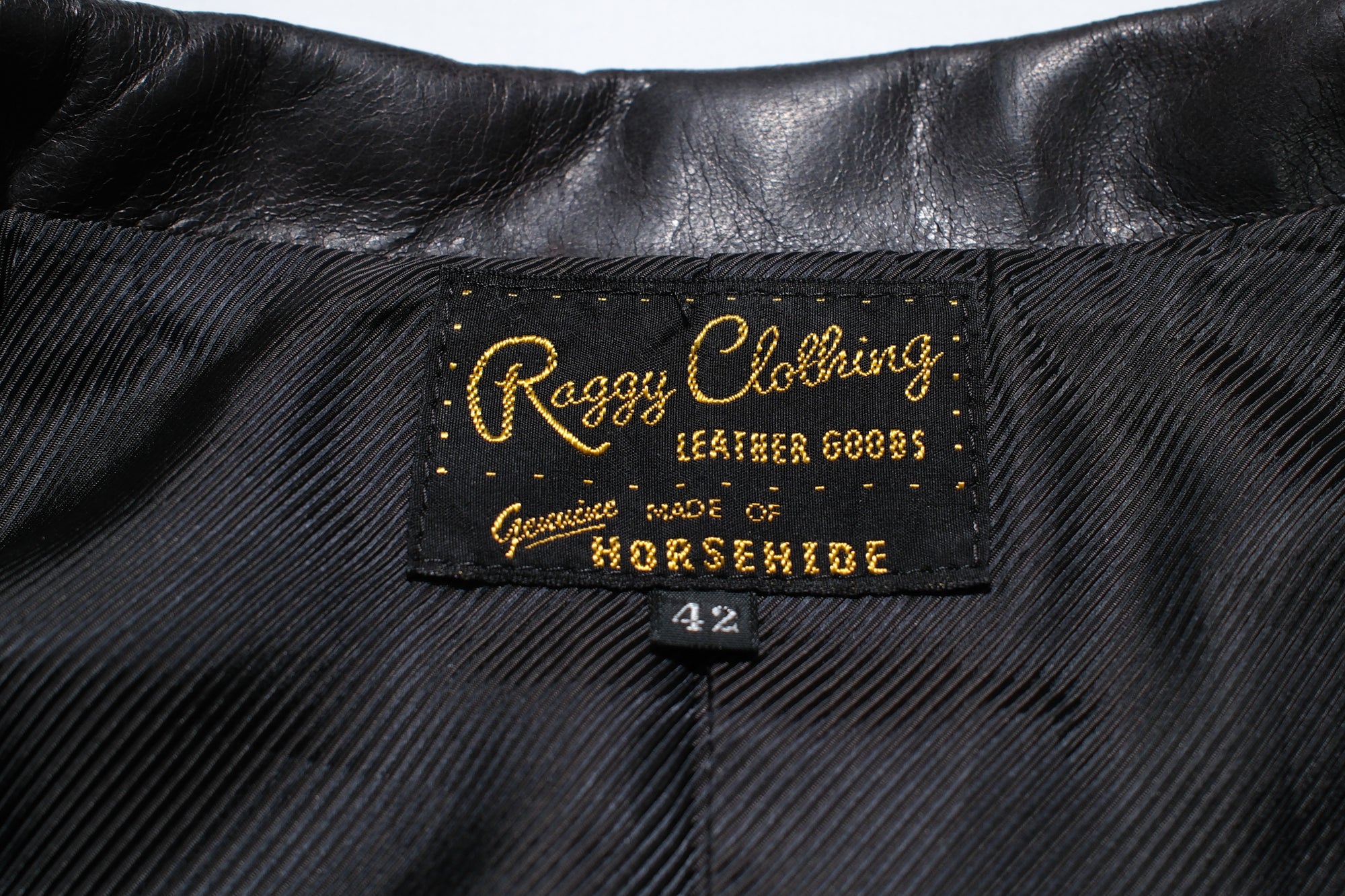 RAGGY CLOTHING X CORLECTION Horsehide 40s Sports Jacket (Black Tea-cored)