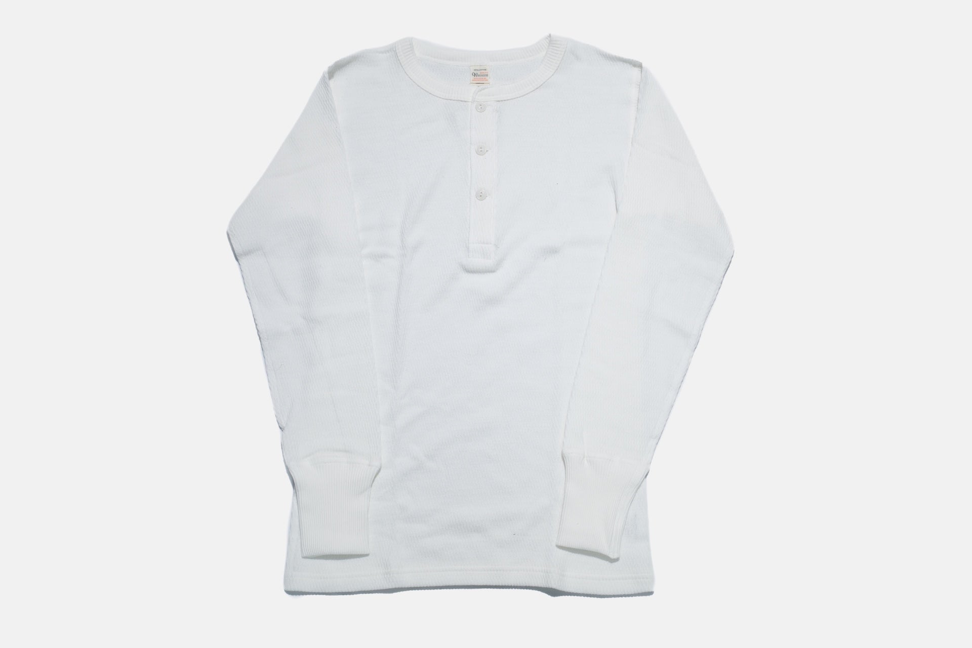 Warehouse Co. "Waffle-Knit" Henley L/S Thermal (White)