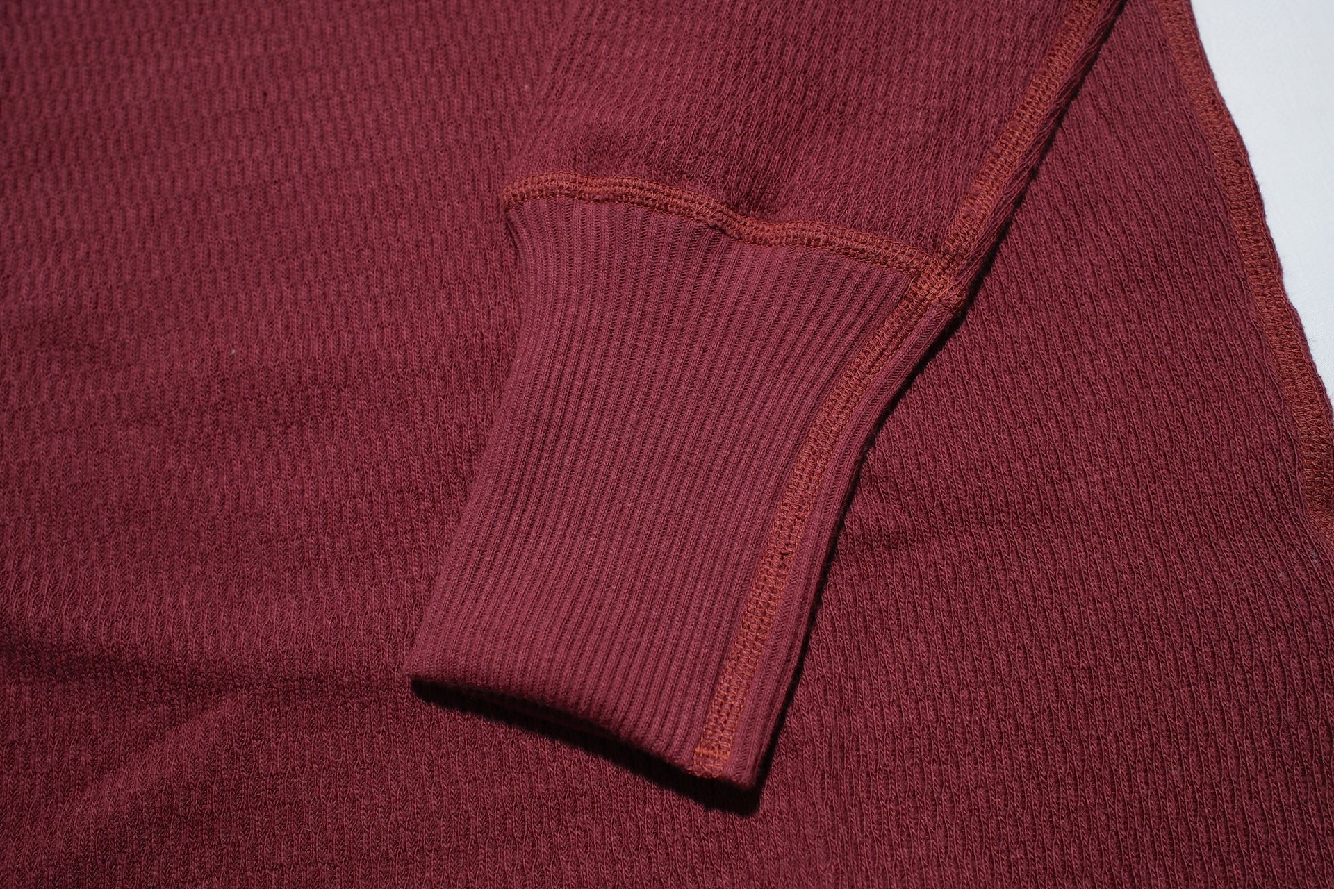 Warehouse Co. "Waffle-Knit" Henley L/S Thermal (Burgundy)
