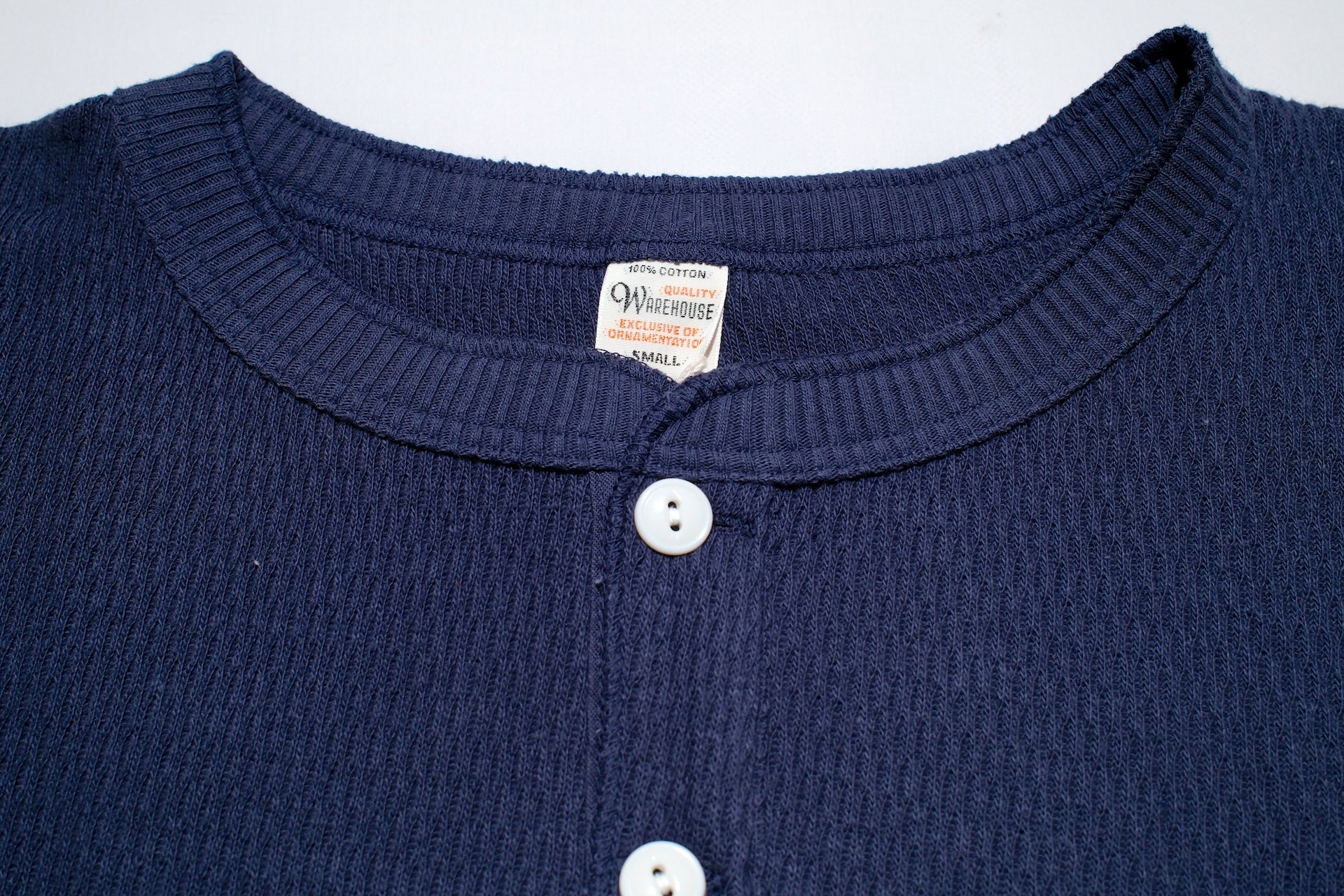 Warehouse Co. "Waffle-Knit" Henley L/S Thermal (Navy)