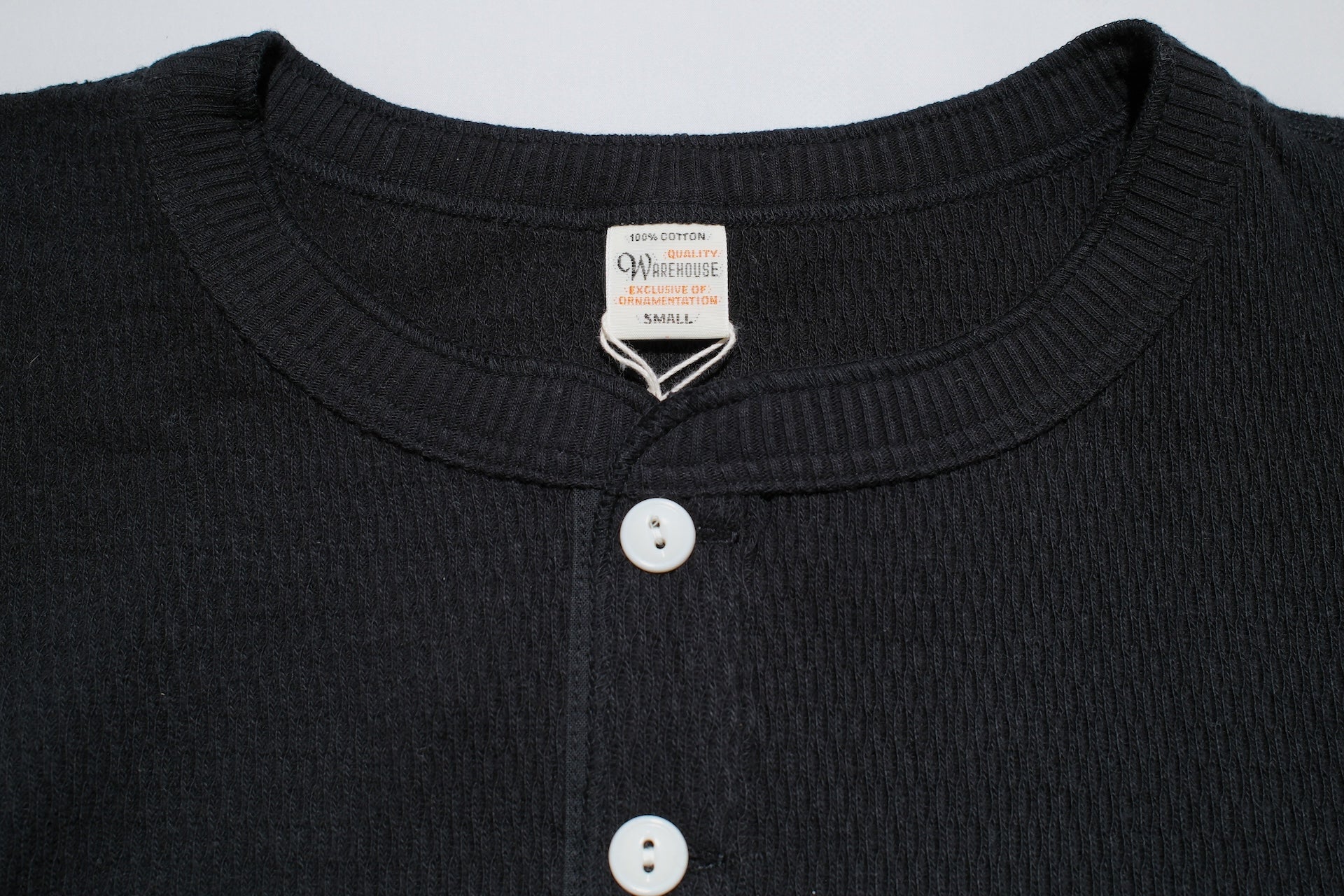 Warehouse Co. "Waffle-Knit" Henley L/S Thermal (Black)