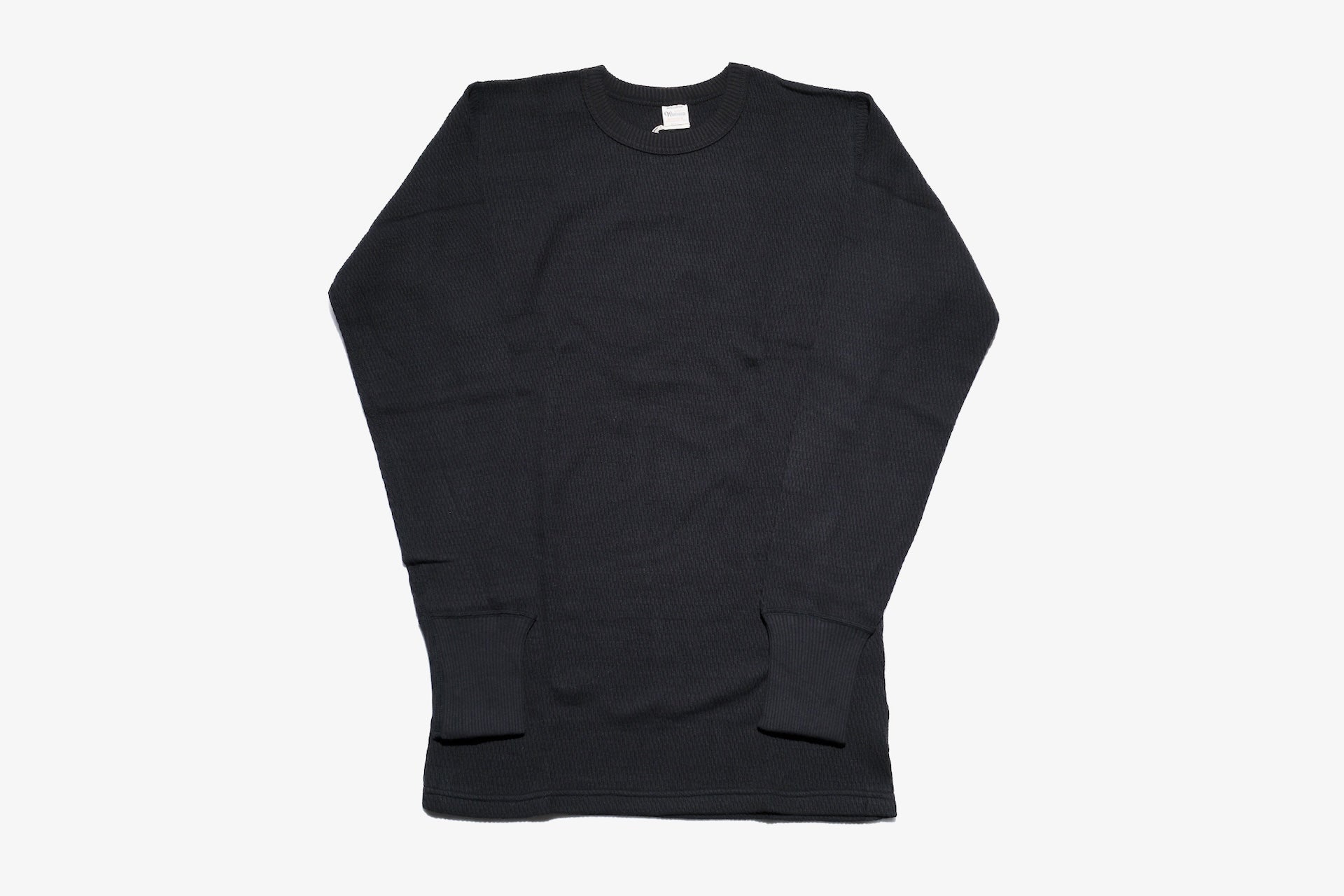 Warehouse Co. "Waffle-Knit" Plain L/S Thermal (Black)