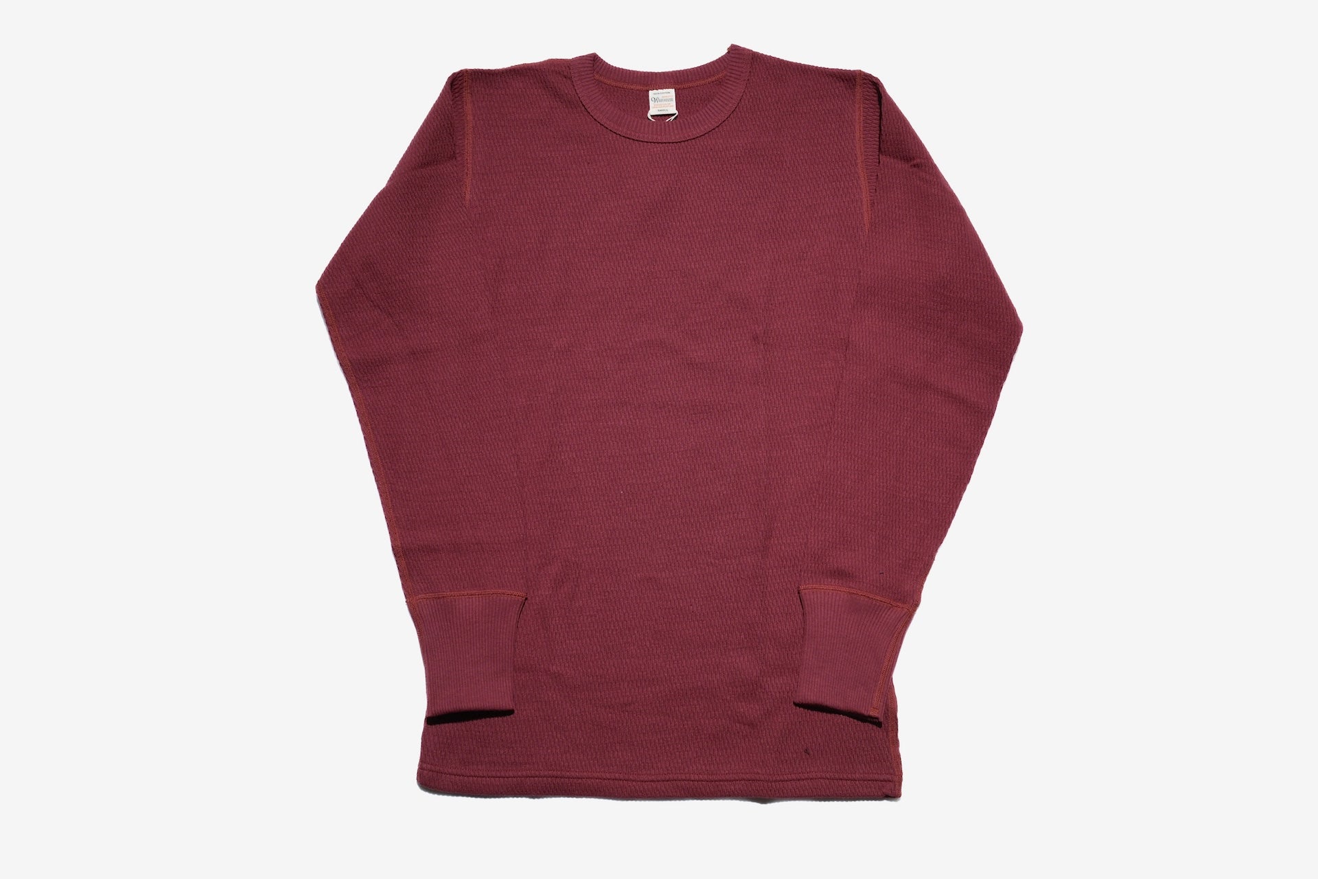 Warehouse Co. "Waffle-Knit" Plain L/S Thermal (Burgundy)