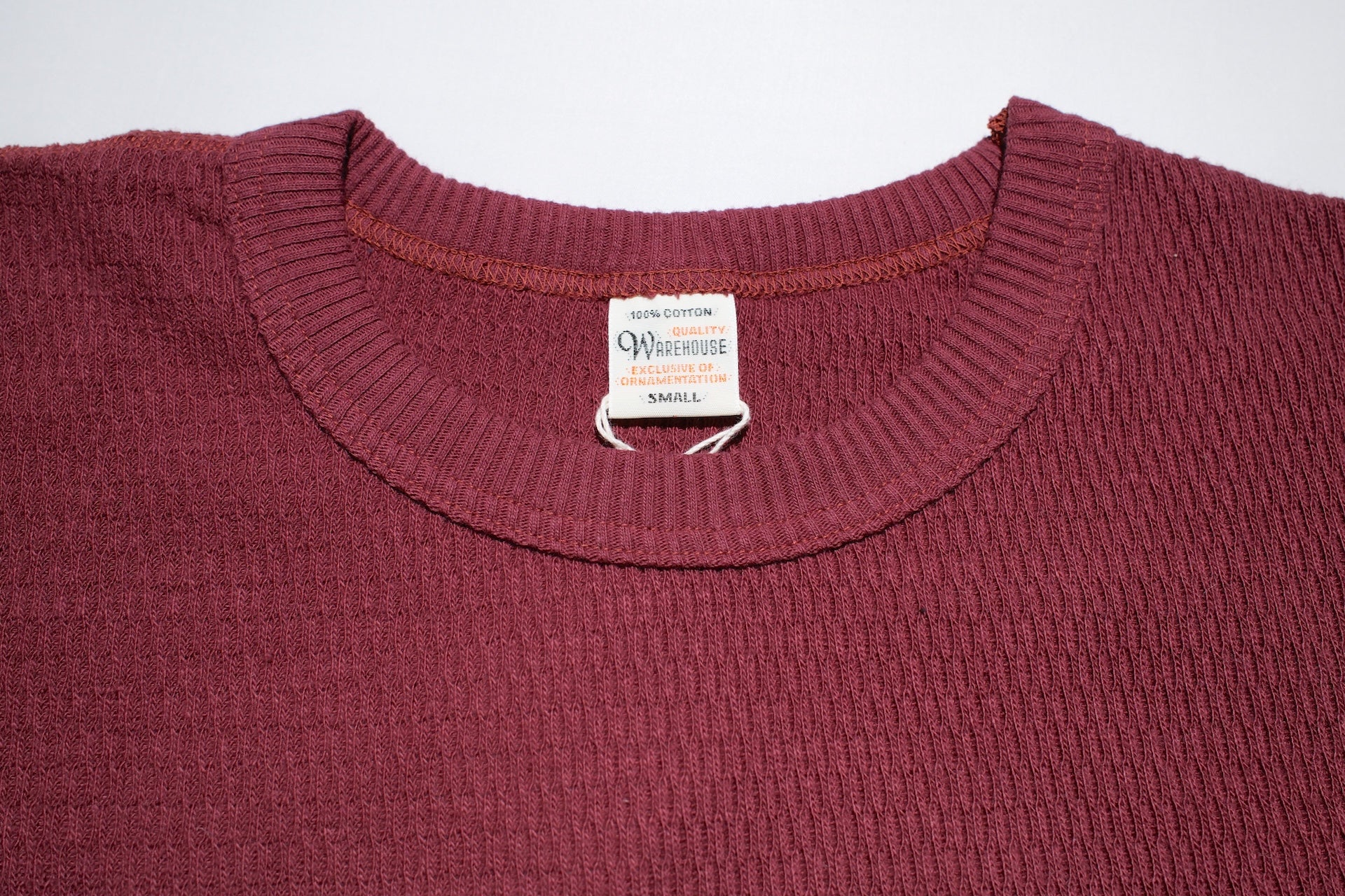 Warehouse Co. "Waffle-Knit" Plain L/S Thermal (Burgundy)