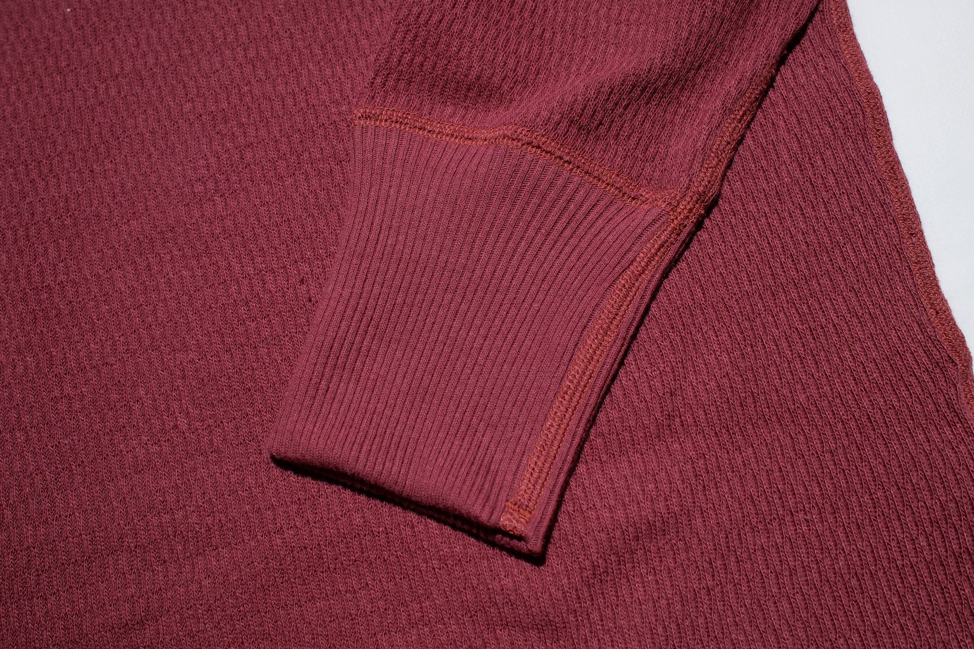 Warehouse Co. "Waffle-Knit" Plain L/S Thermal (Burgundy)