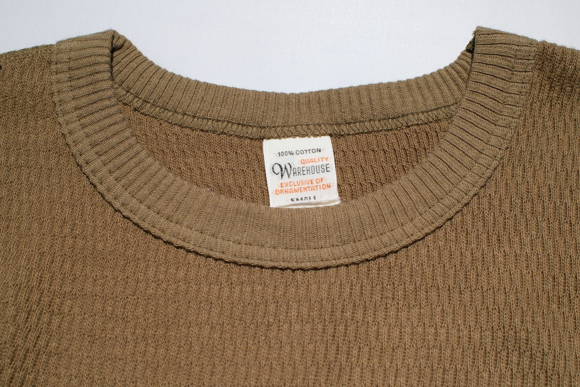 Warehouse Co. "Waffle-Knit" Plain L/S Thermal (Khaki)