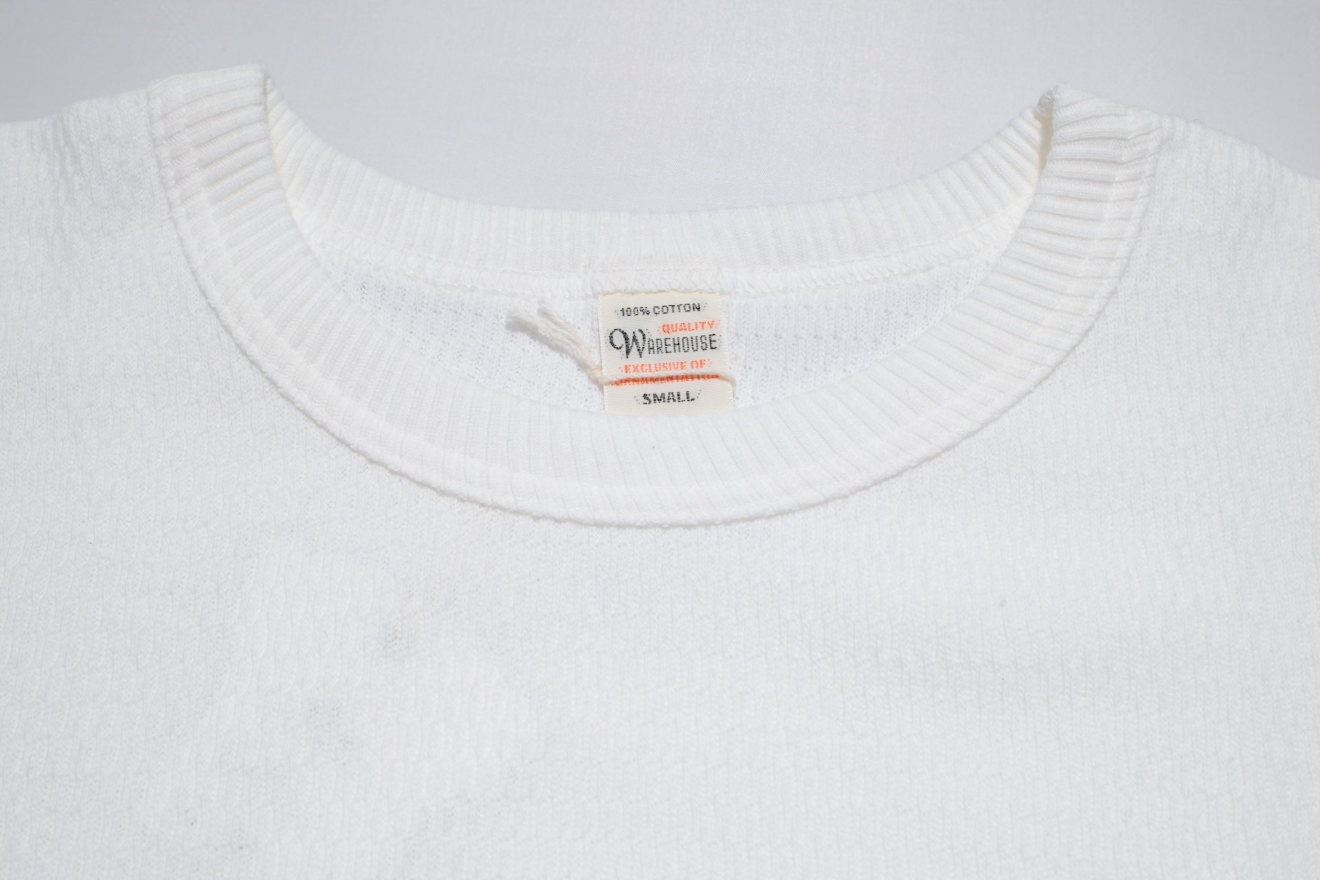 Warehouse Co. "Waffle-Knit" Plain L/S Thermal (White)