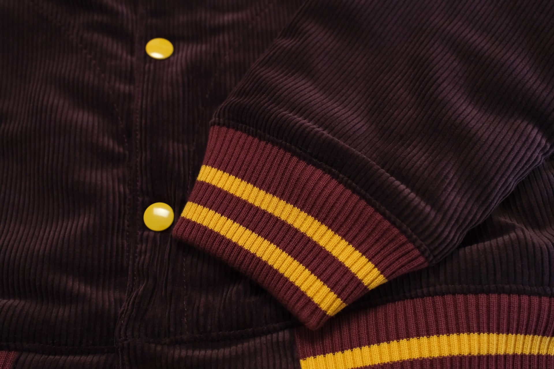 The Flat Head Heavyweight Corduroy Varsity Jacket (Burgundy)