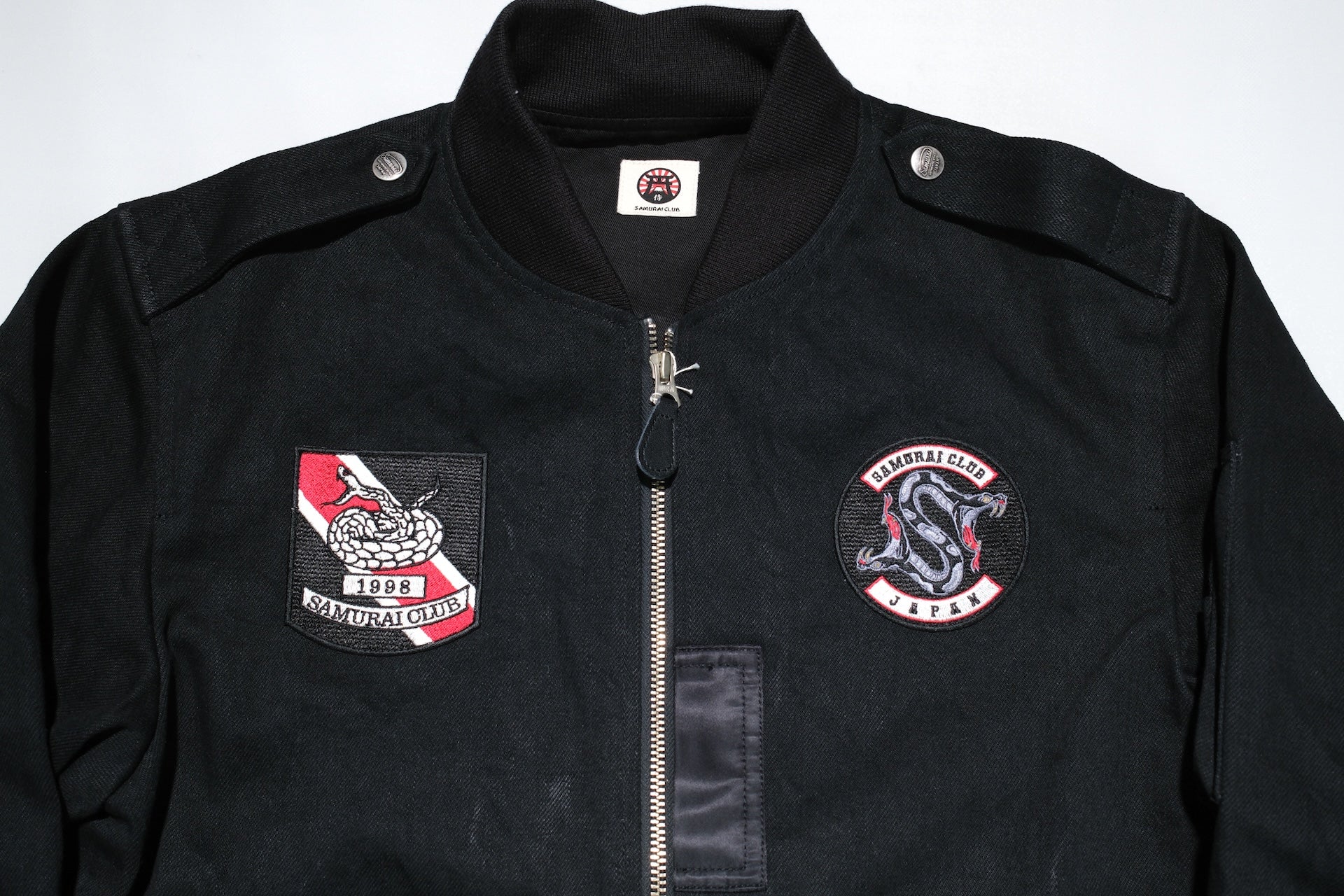 Samurai “Year of Snake” L-2 Denim Flight Jacket (Ultimate Black)