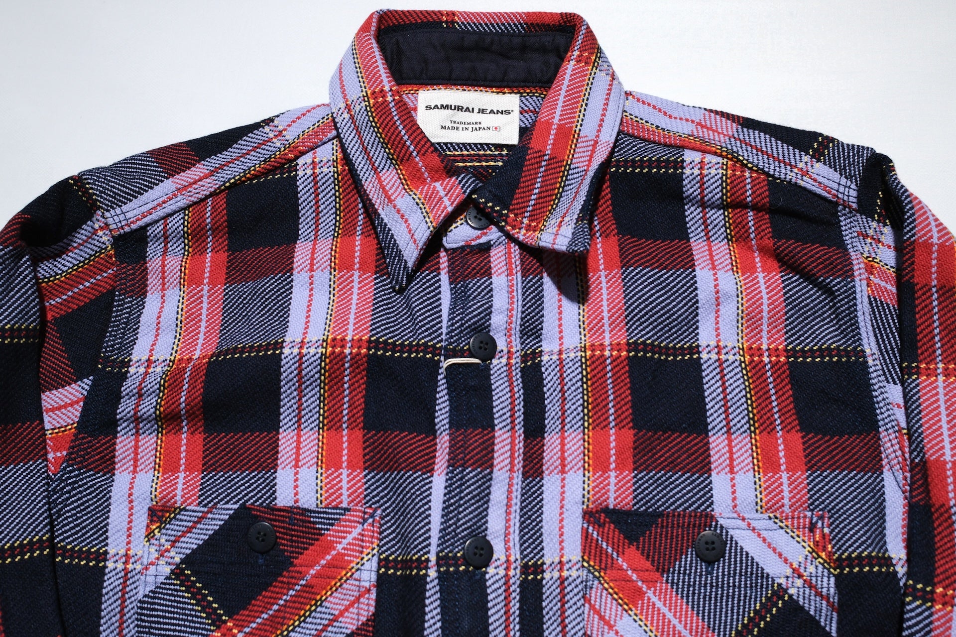 Samurai Indigo Dyed Heavyweight “Oversea Edition” Flannel Workshirt (Plum Purple)