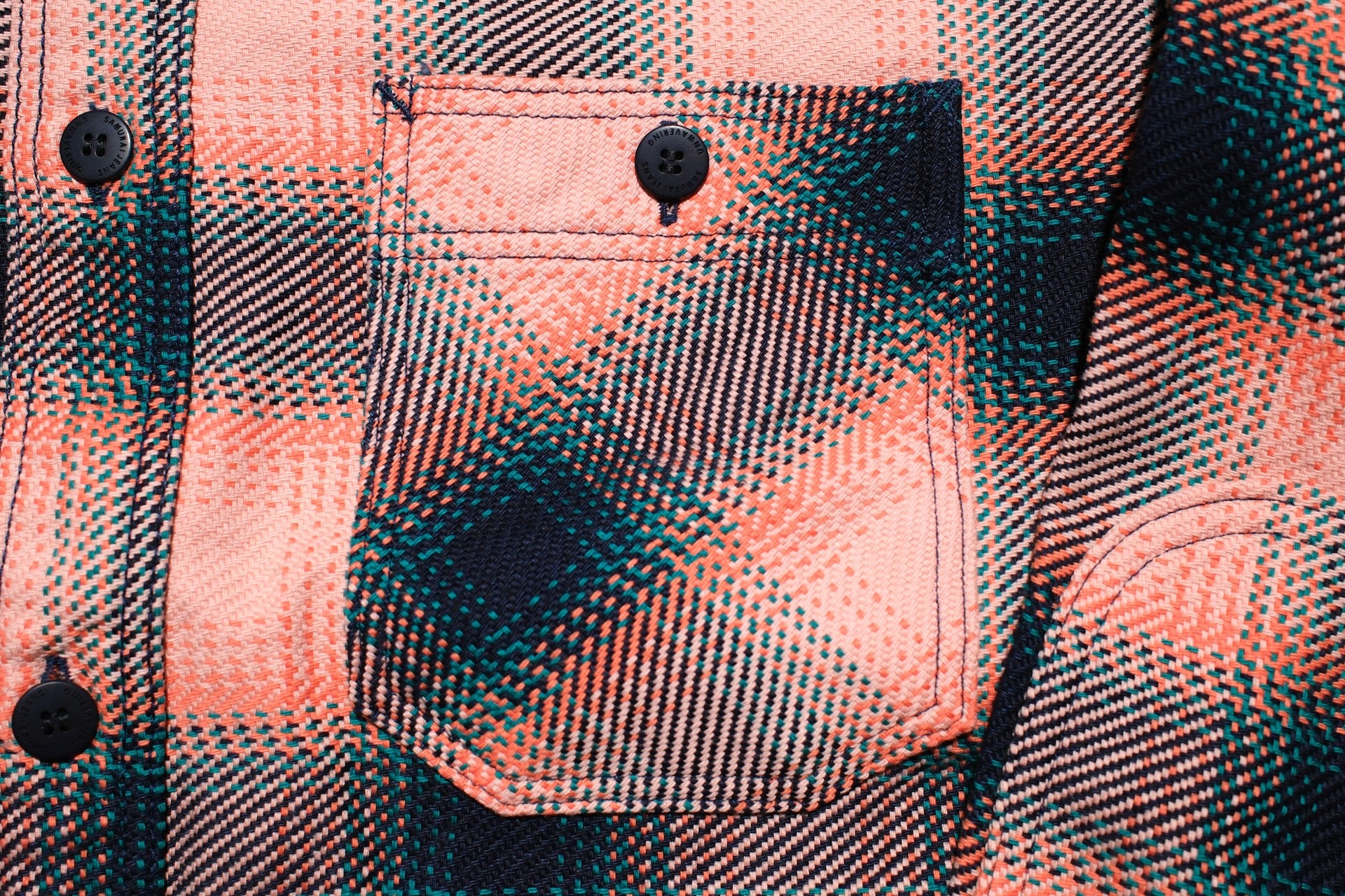 Samurai Indigo Dyed Heavyweight “Oversea Edition” Flannel Workshirt (Pink Salmon)