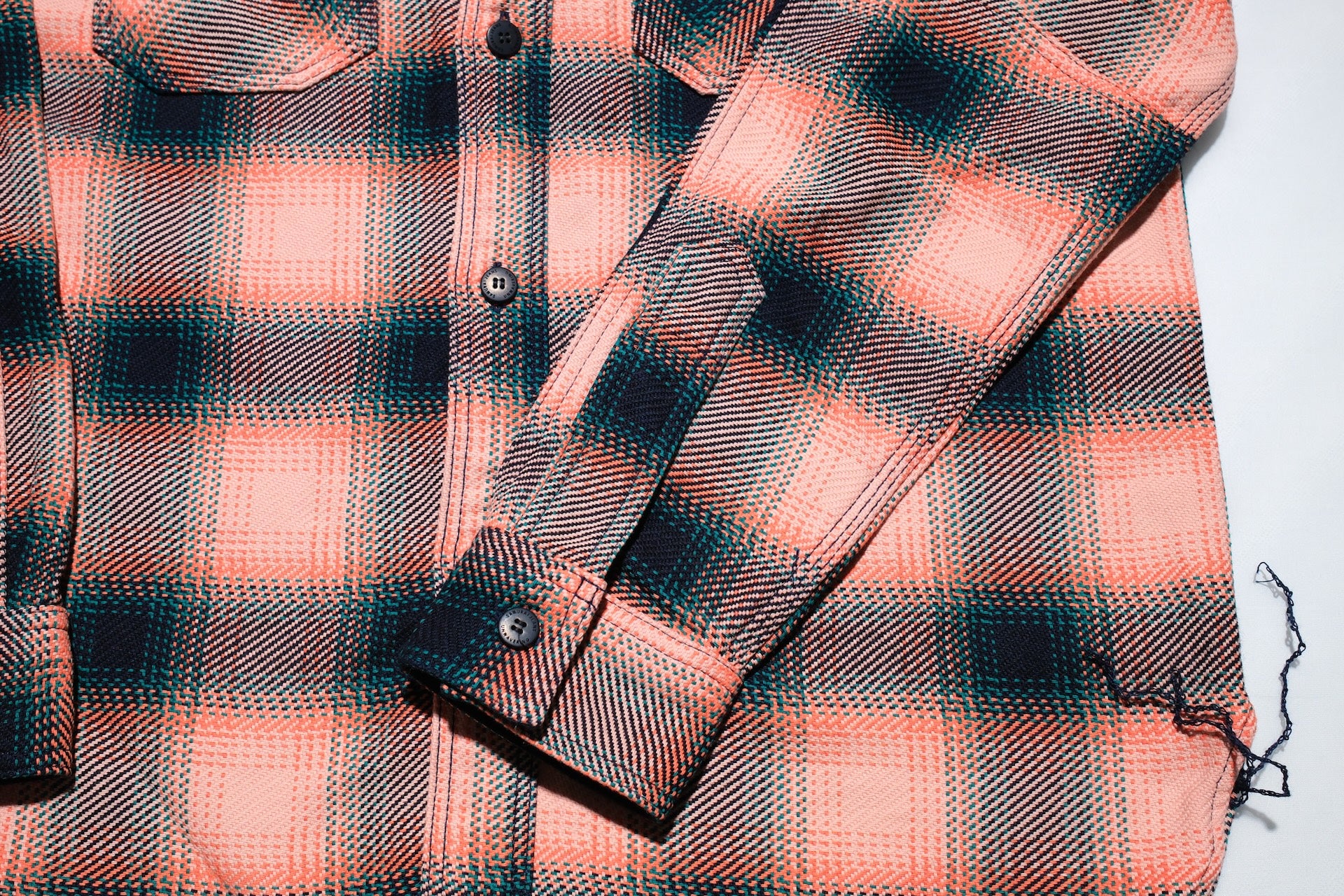 Samurai Indigo Dyed Heavyweight “Oversea Edition” Flannel Workshirt (Pink Salmon)