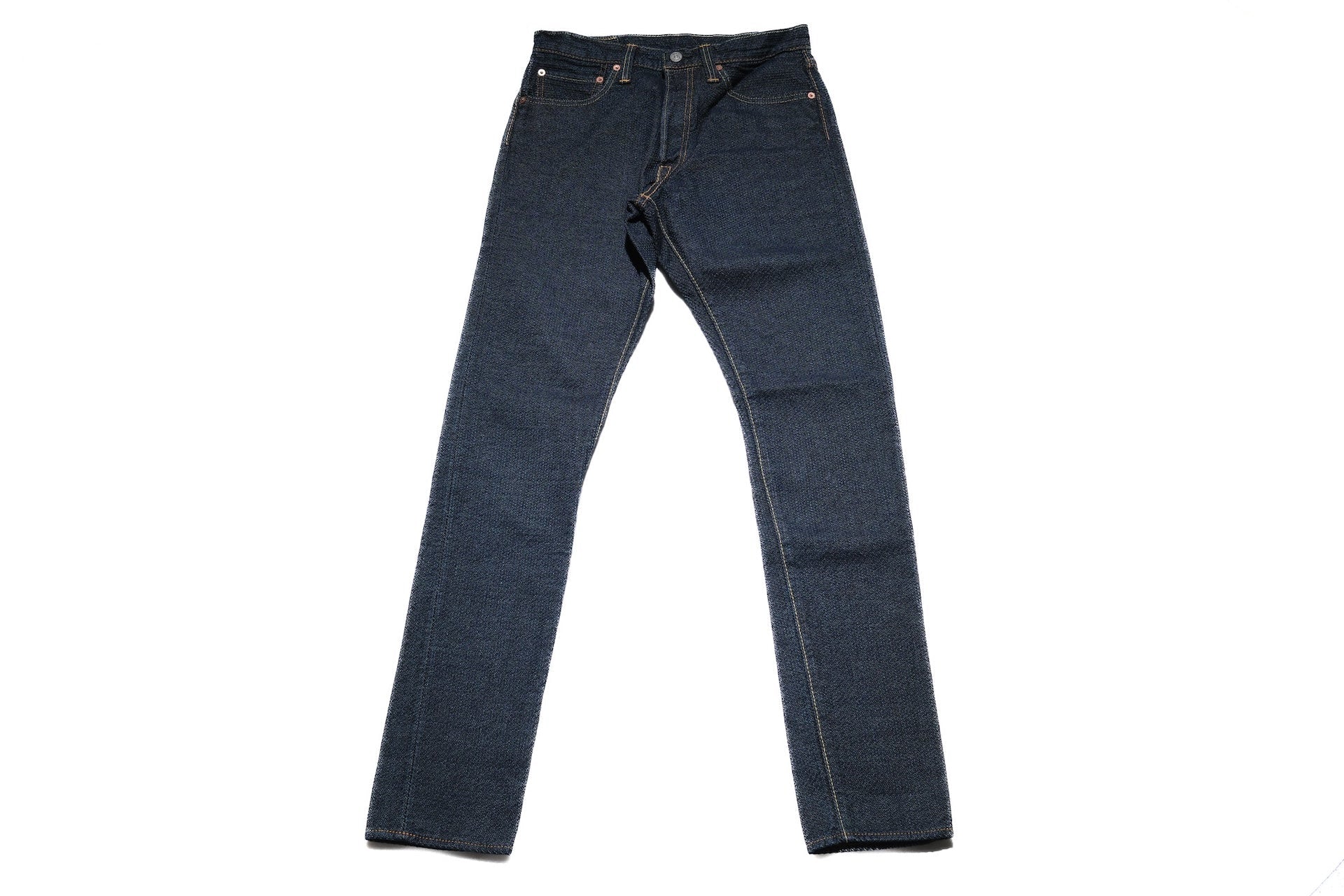 Pure Blue Japan 12.5oz "Double-Warps" Sashiko Trousers (Indigo X Indigo)