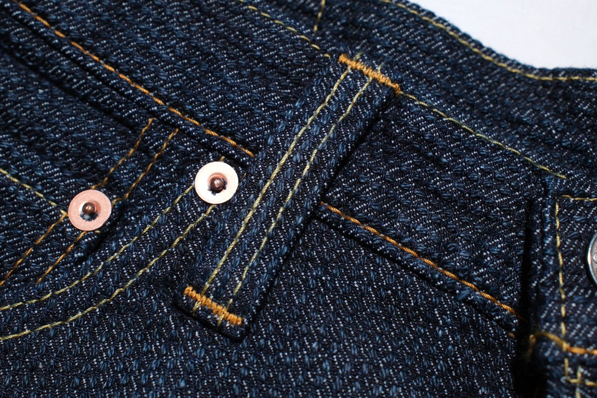 Pure Blue Japan 12.5oz "Double-Warps" Sashiko Trousers (Indigo X Indigo)