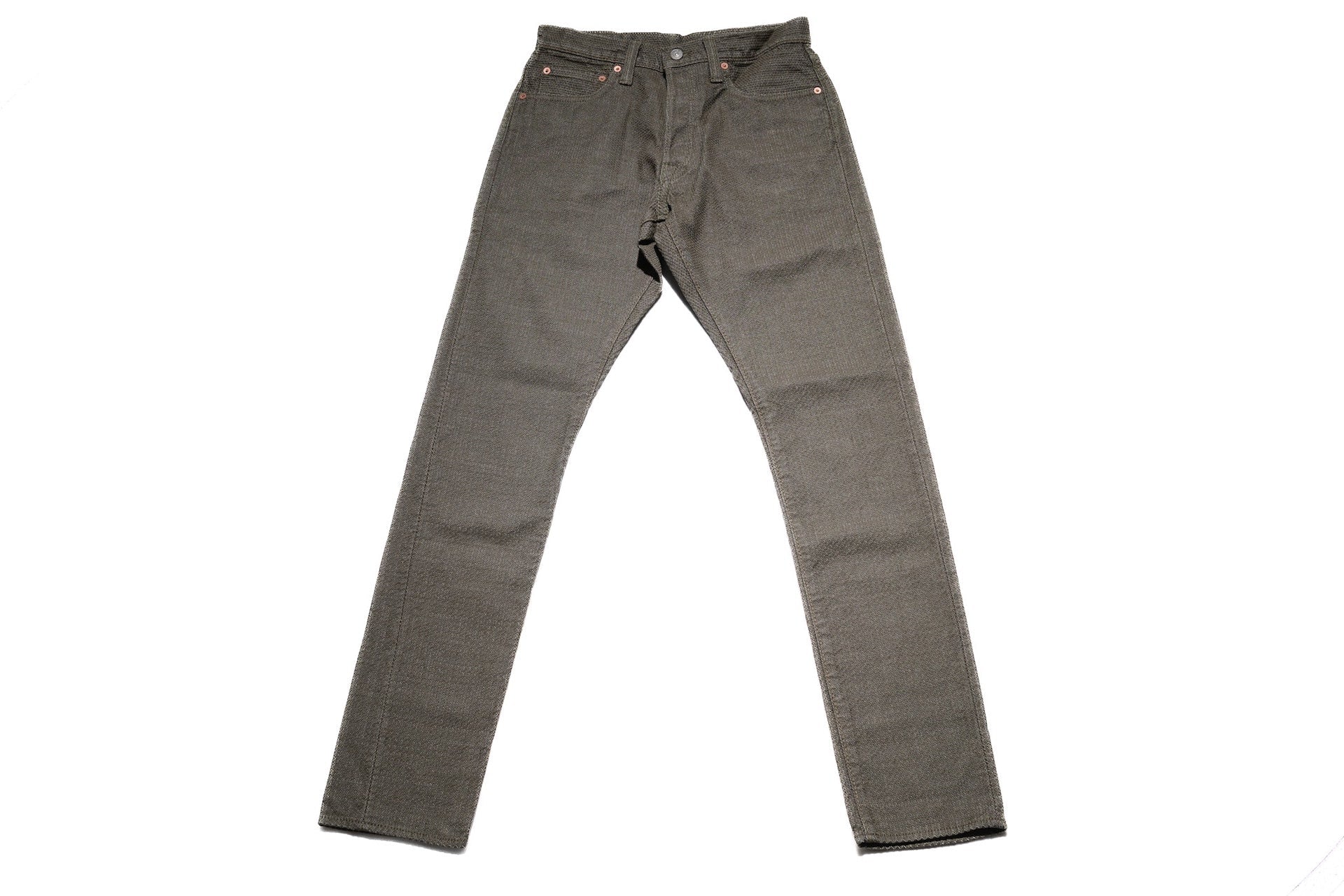 Pure Blue Japan 12.5oz "Double-Warps" Sashiko Trousers (Olive X Olive)
