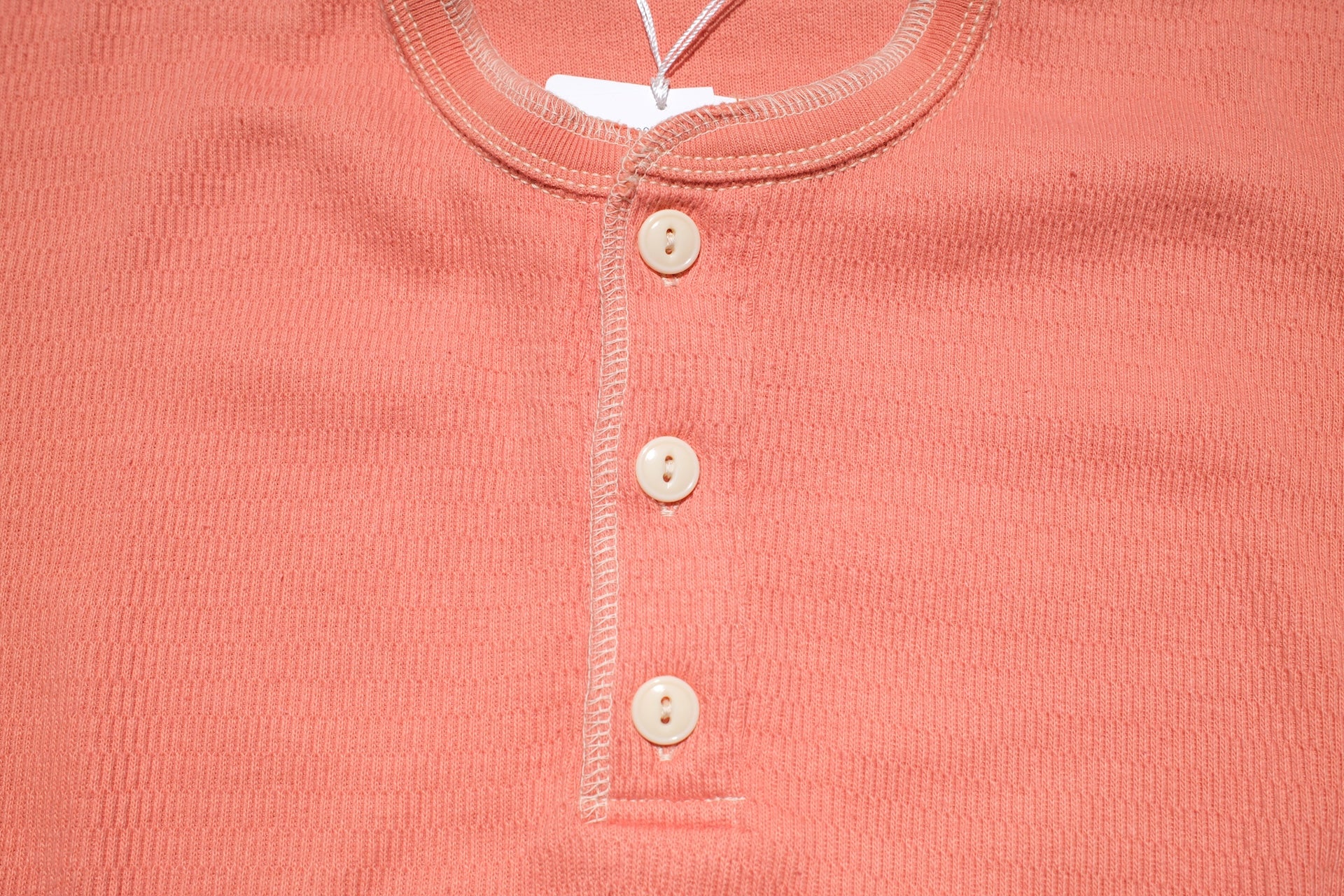 The Flat Head '26 Version "Standard" L/S Henley Thermal Tee (Salmon)