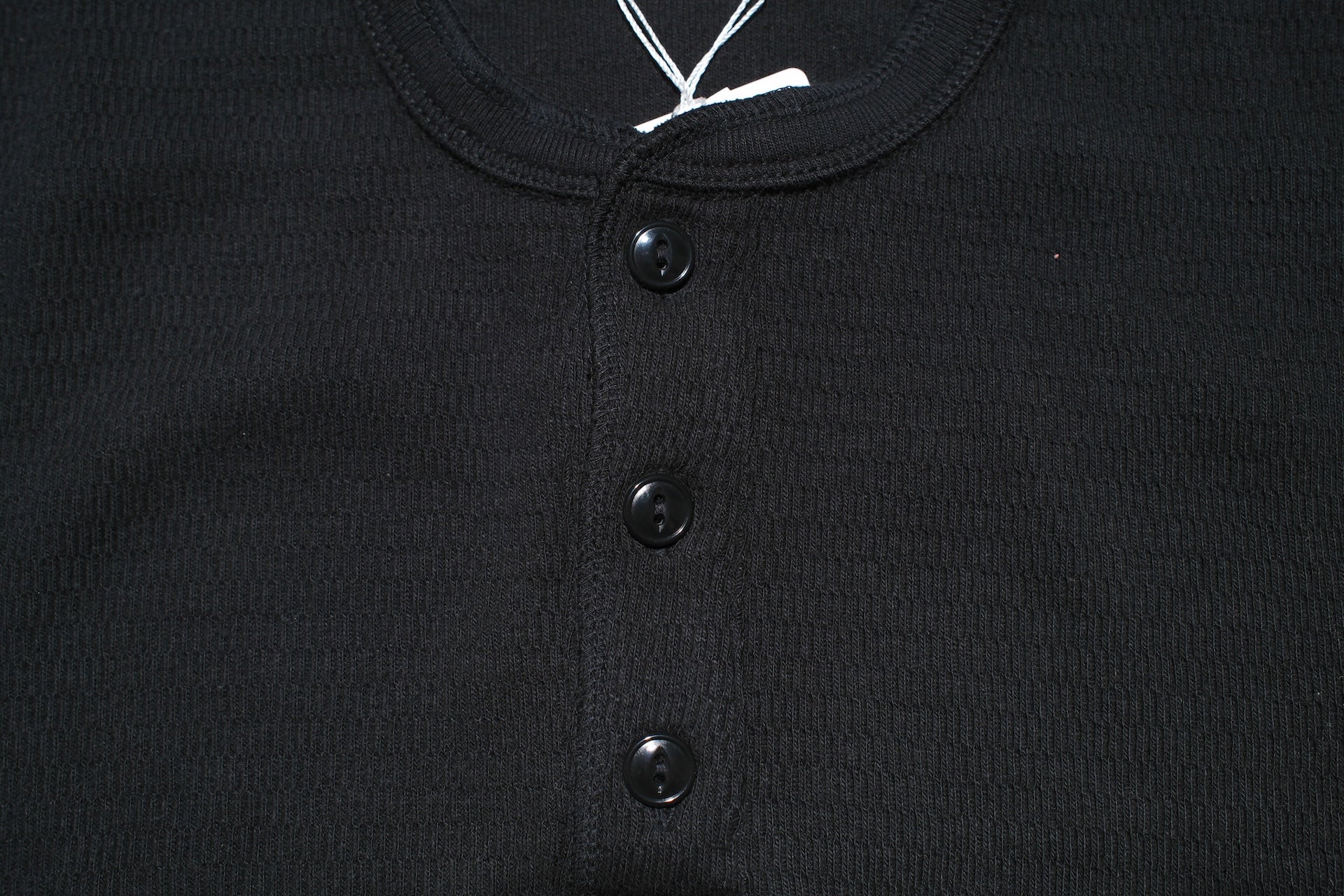 The Flat Head '26 Version "Standard" L/S Henley Thermal Tee (Black)