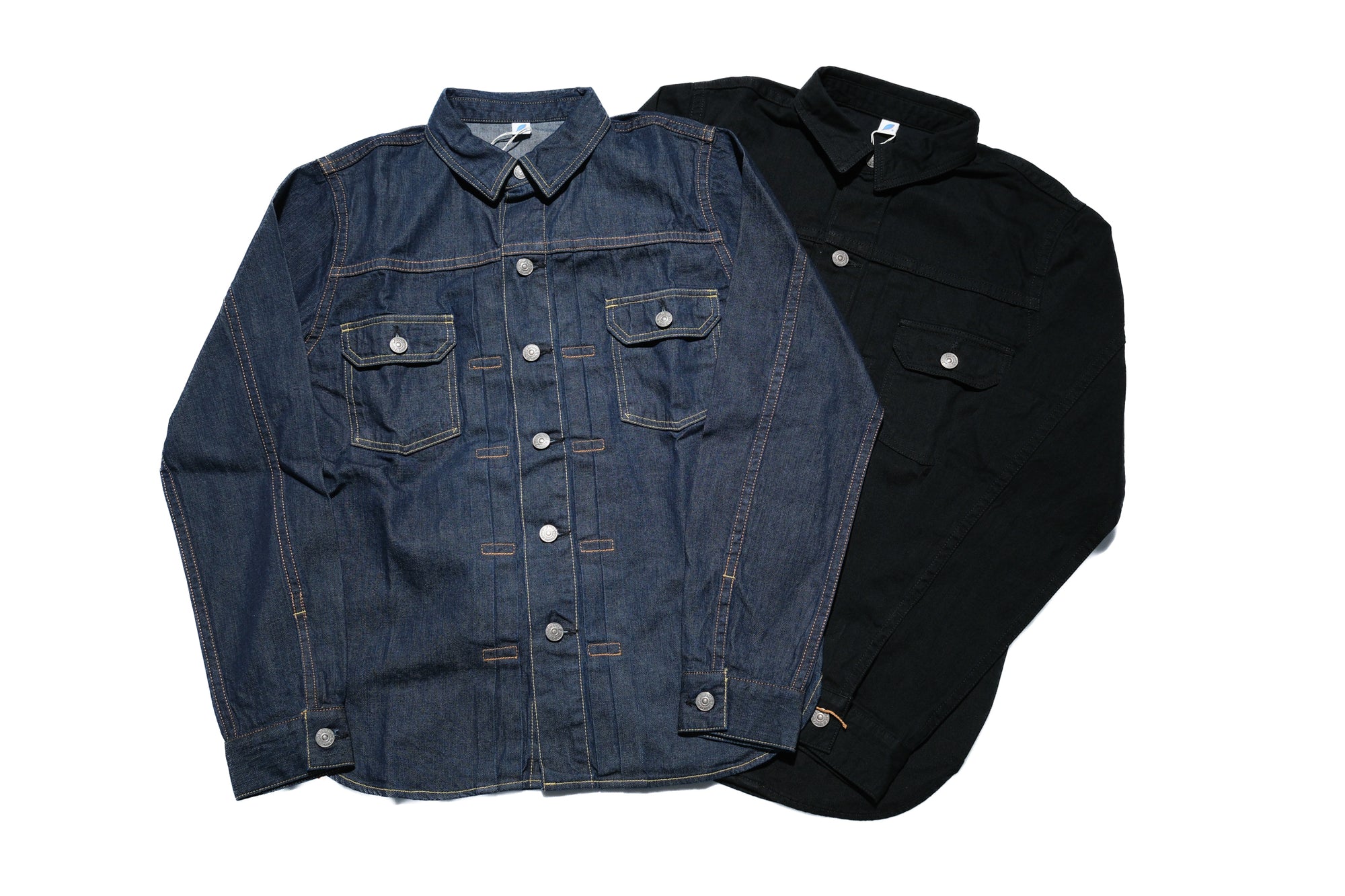 Pure Blue Japan 8oz Denim "Type 2" Jacketed Shirt (Solid Black)