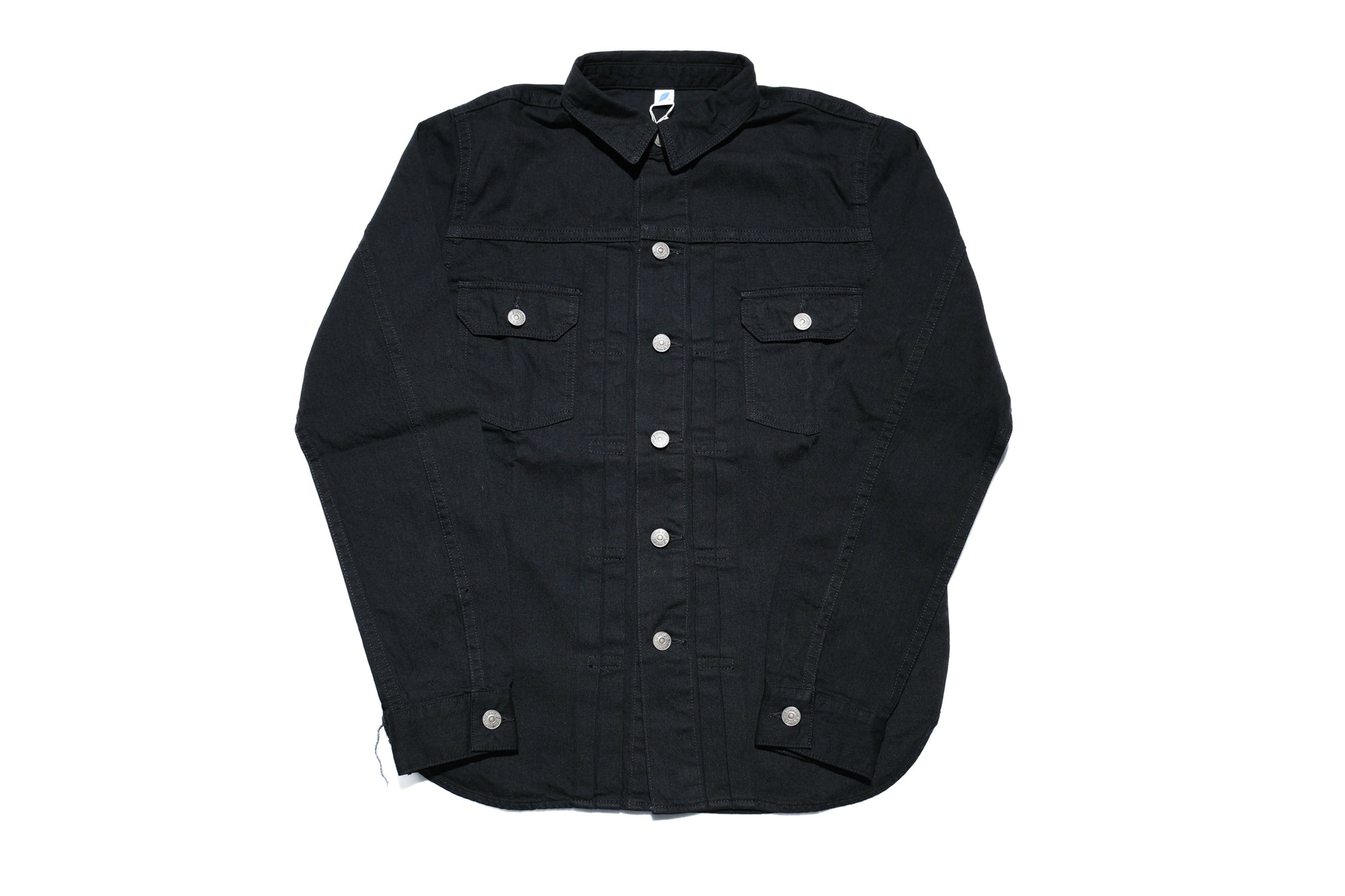 Pure Blue Japan 8oz Denim "Type 2" Jacketed Shirt (Solid Black)