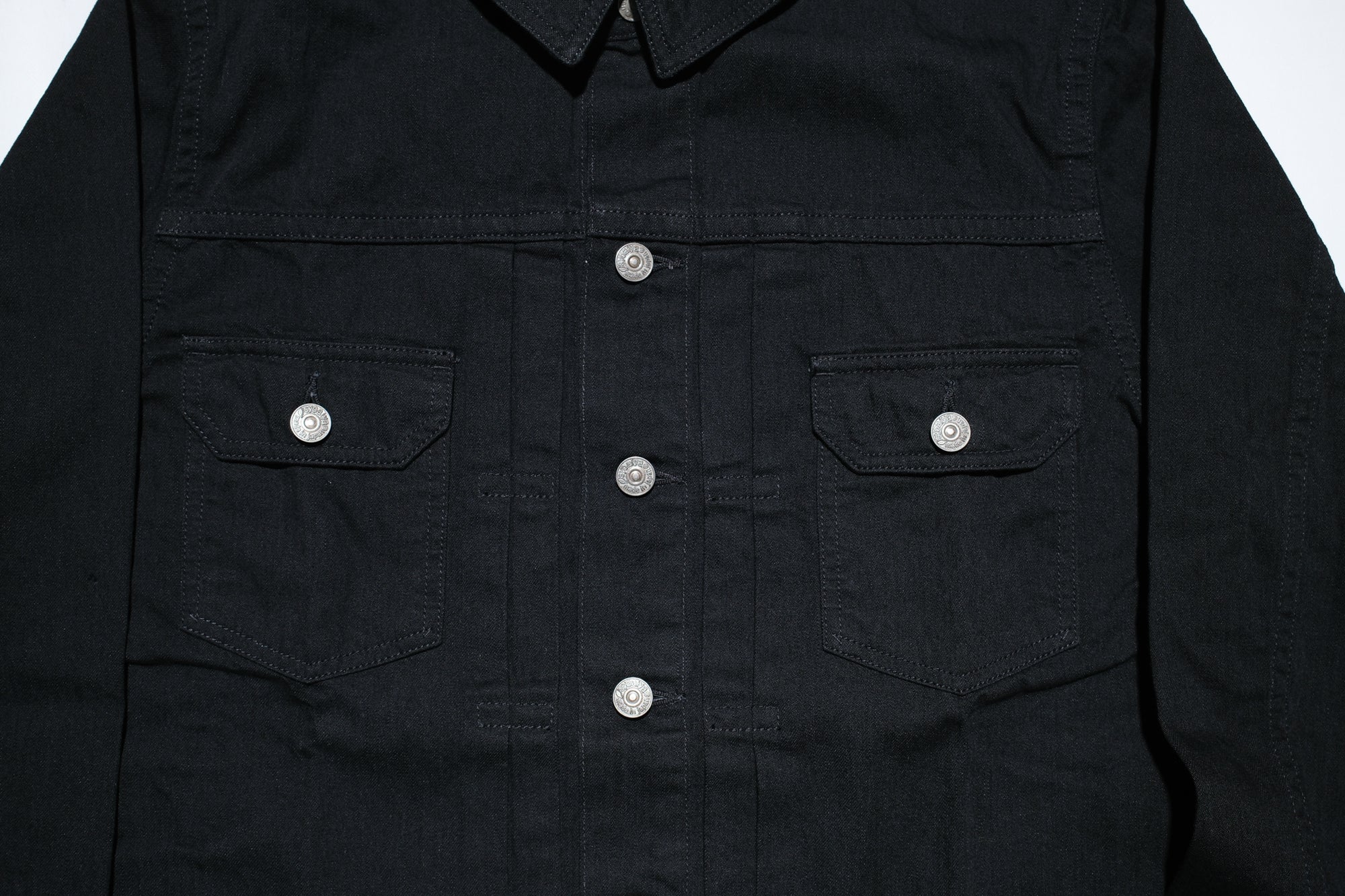 Pure Blue Japan 8oz Denim "Type 2" Jacketed Shirt (Solid Black)