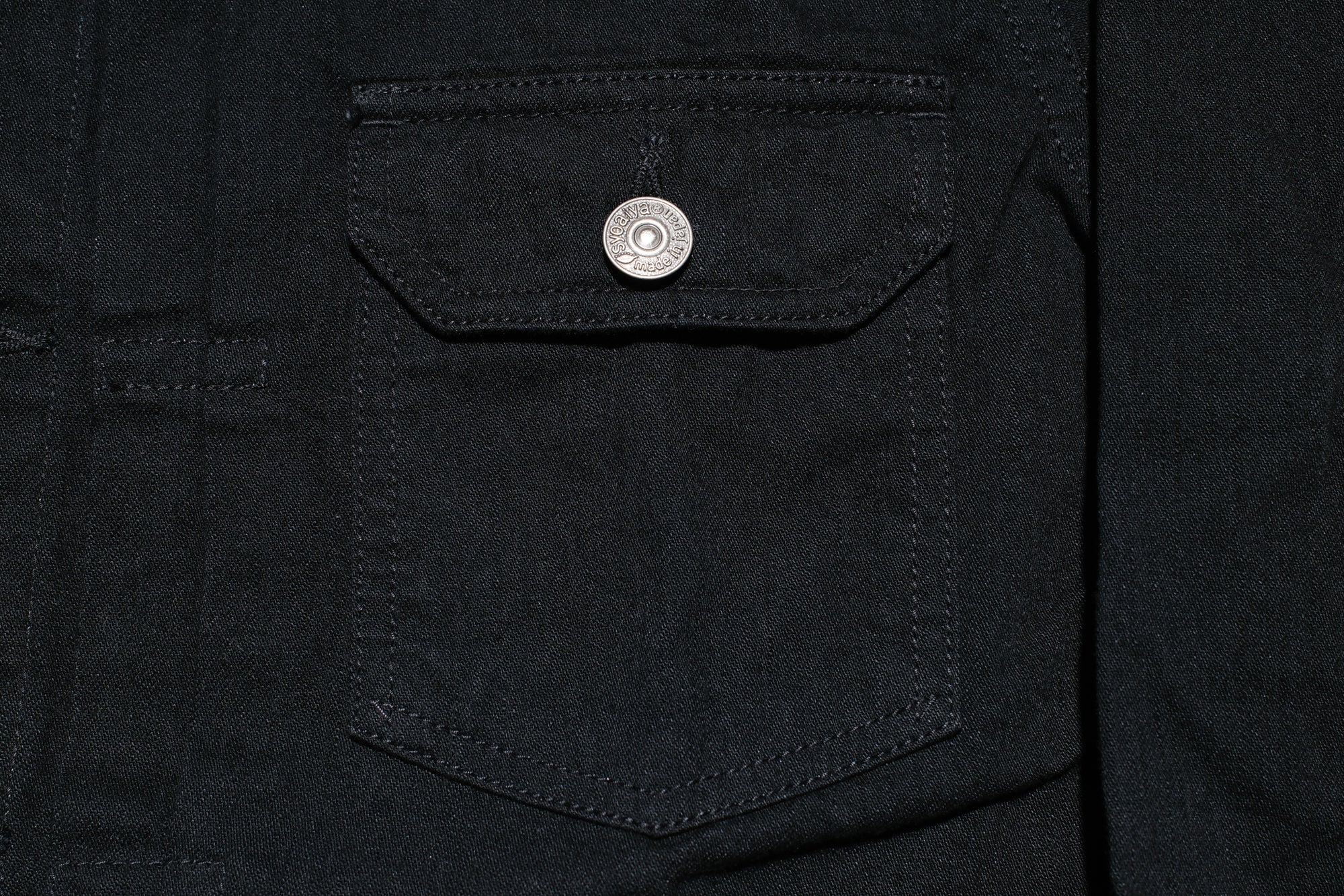 Pure Blue Japan 8oz Denim "Type 2" Jacketed Shirt (Solid Black)
