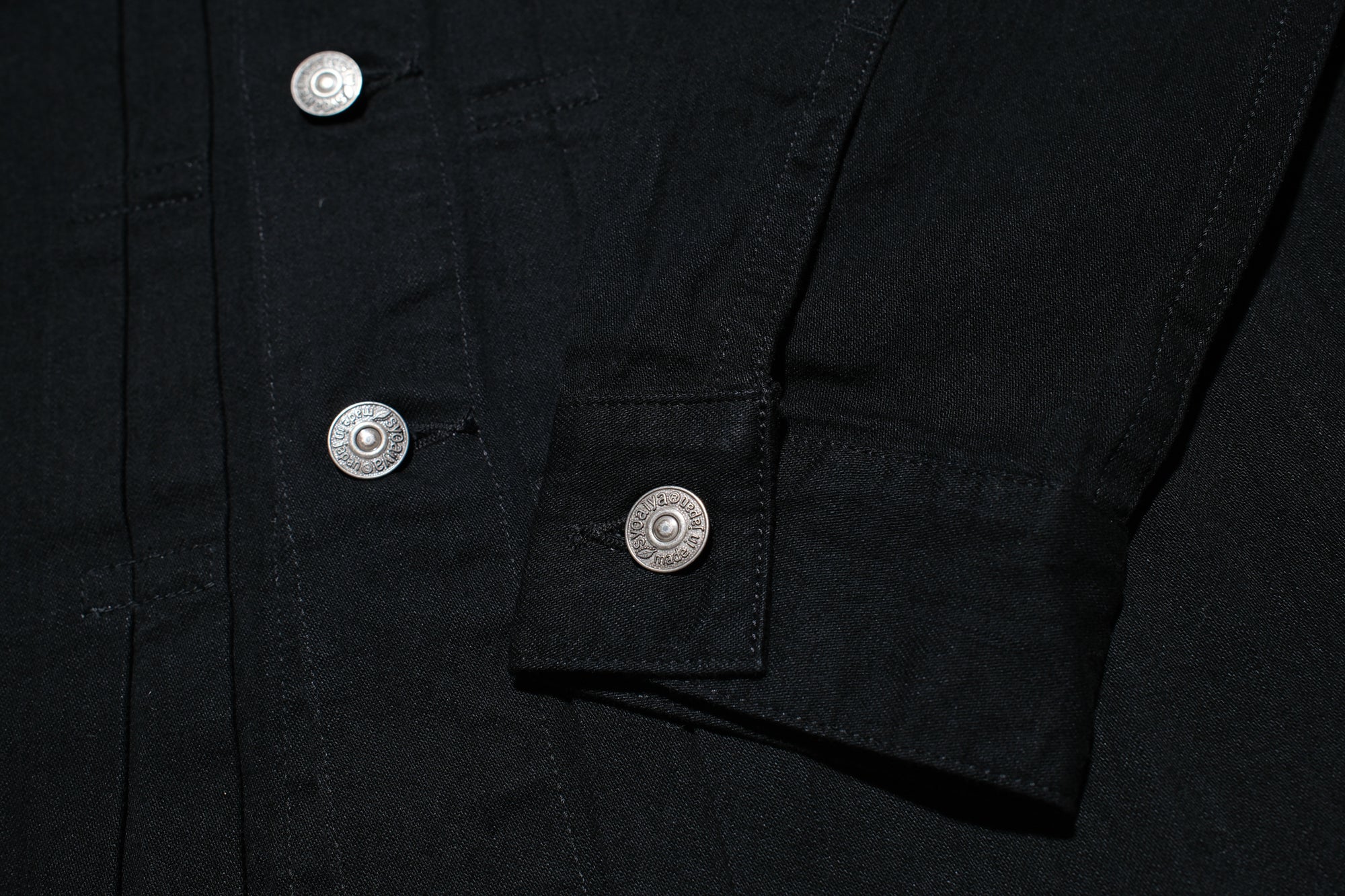 Pure Blue Japan 8oz Denim "Type 2" Jacketed Shirt (Solid Black)