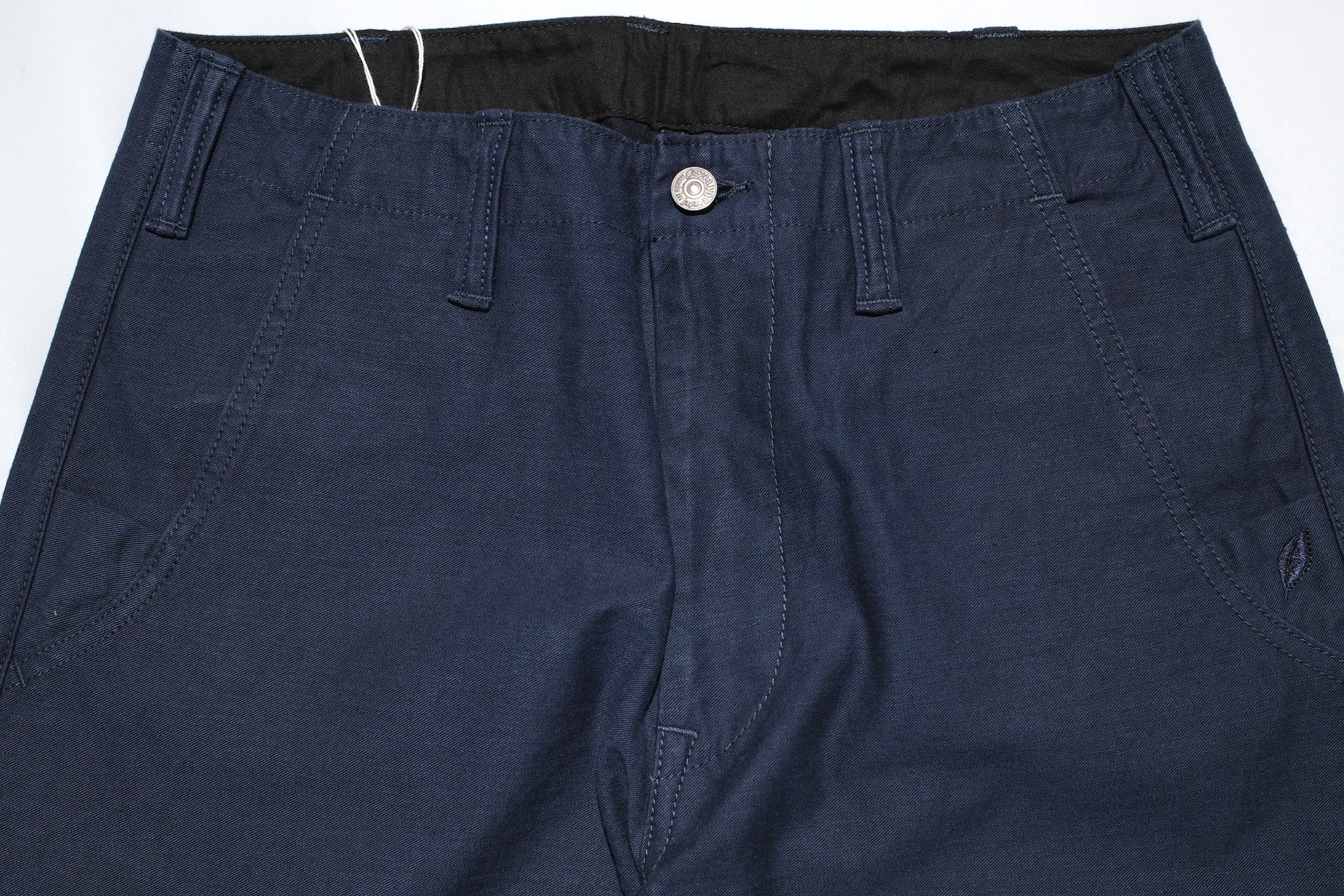 Pure Blue Japan Heavyweight Back Sateen Trousers (Navy X Black)