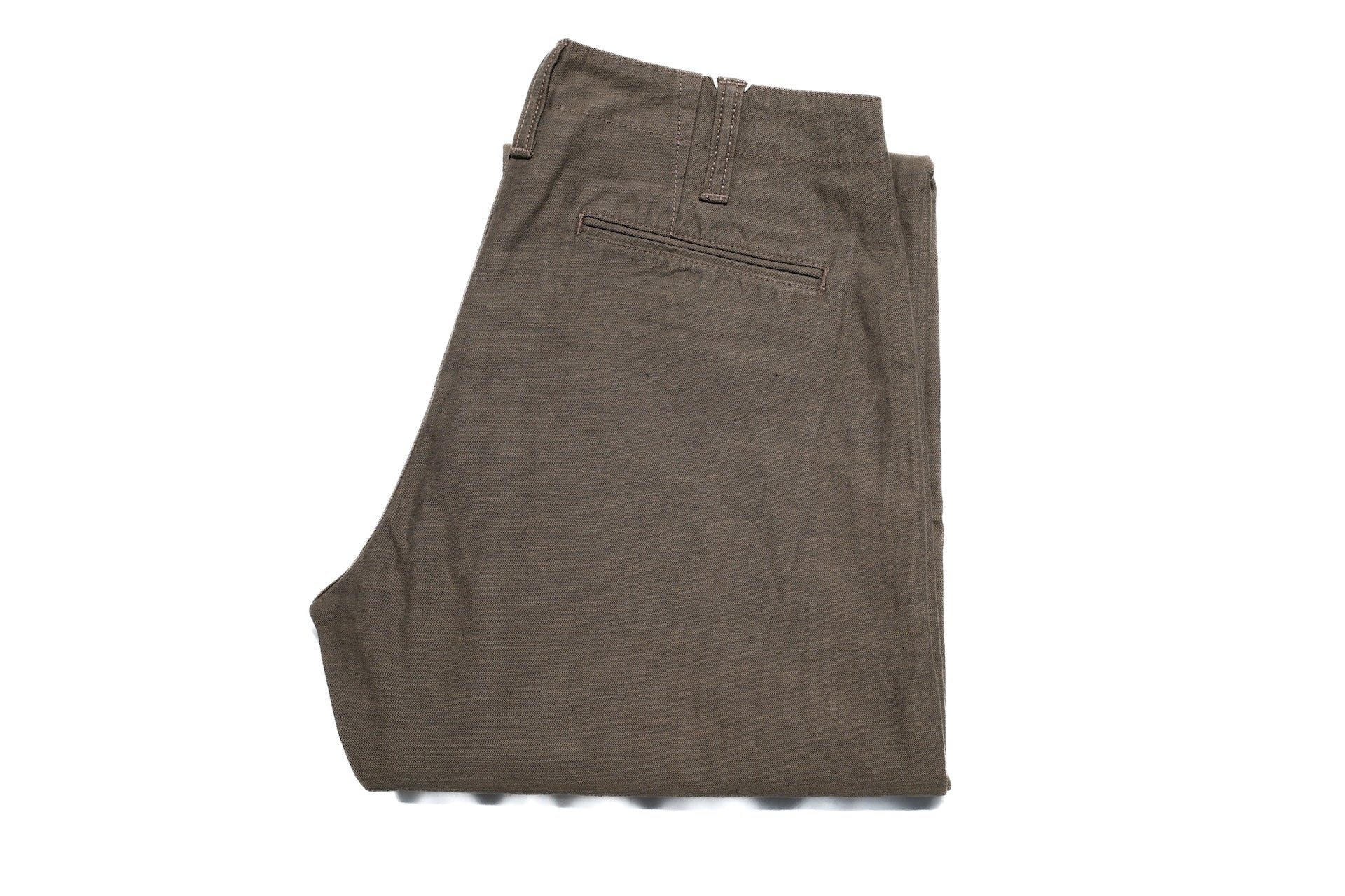 Pure Blue Japan Heavyweight Back Sateen Trousers (Khaki X Black)