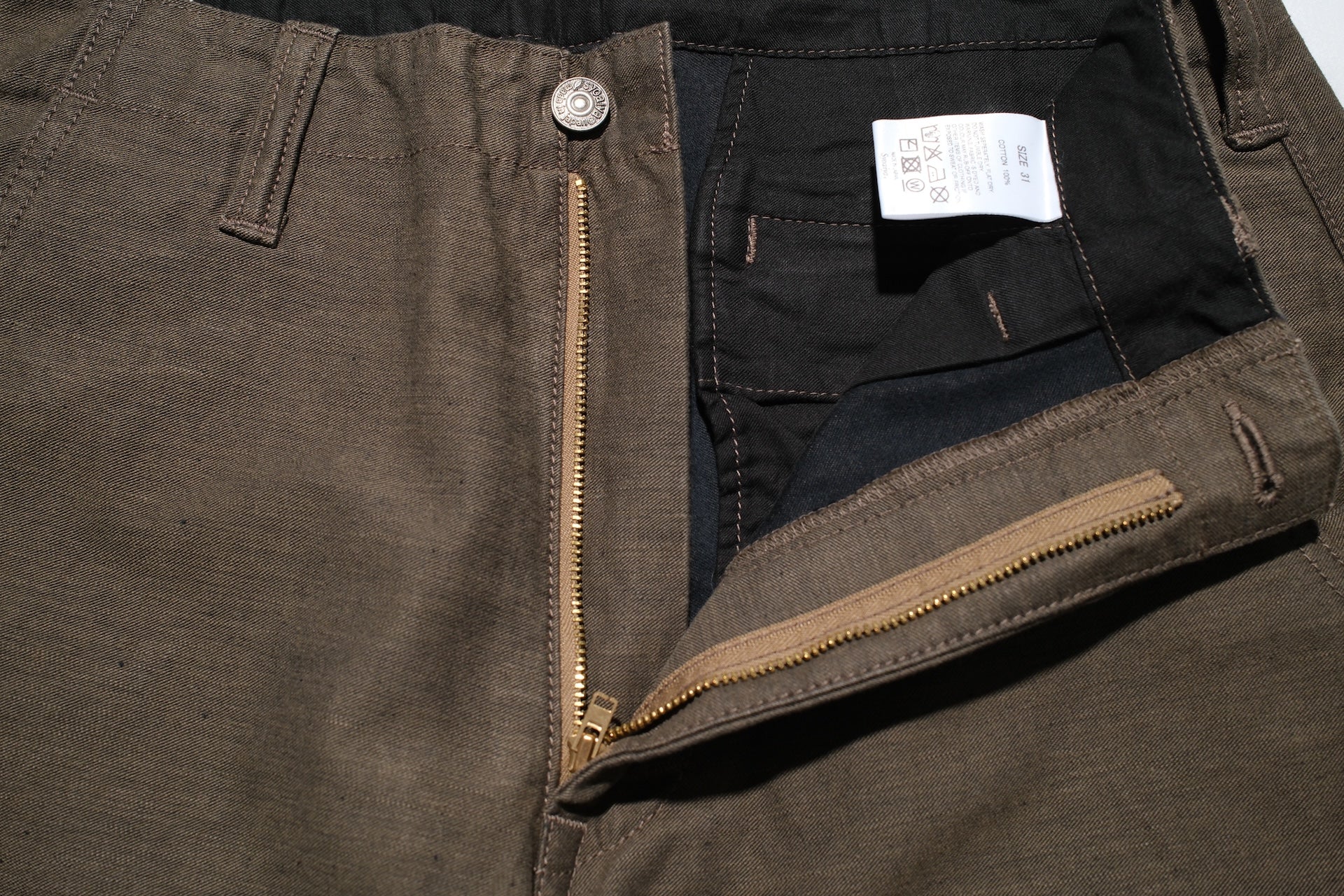 Pure Blue Japan Heavyweight Back Sateen Trousers (Khaki X Black)