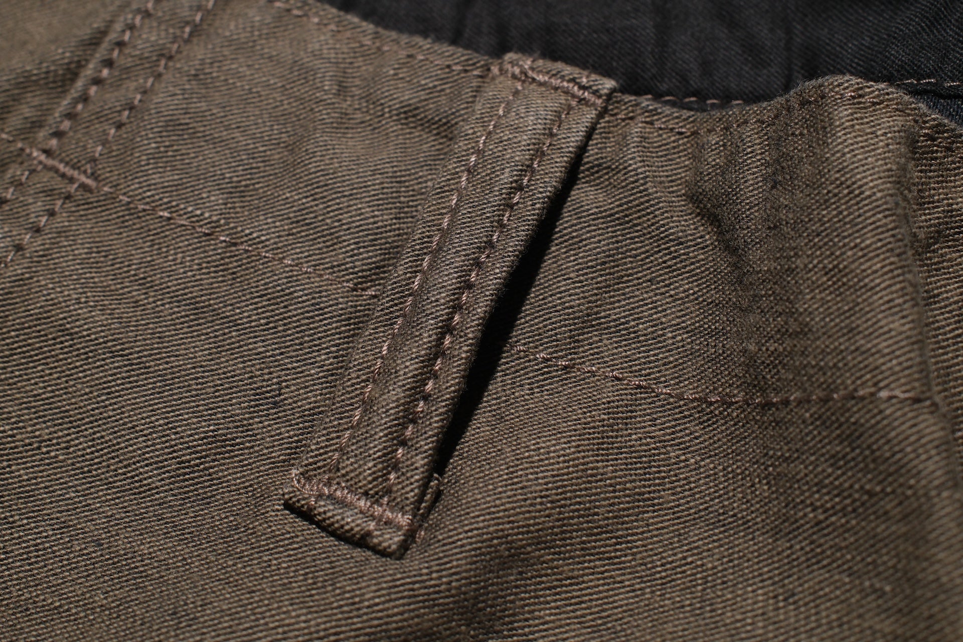 Pure Blue Japan Heavyweight Back Sateen Trousers (Khaki X Black)