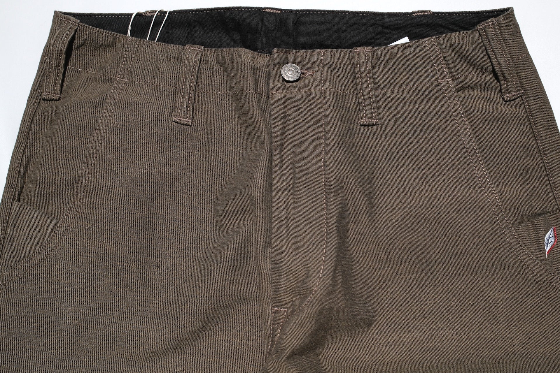 Pure Blue Japan Heavyweight Back Sateen Trousers (Khaki X Black)