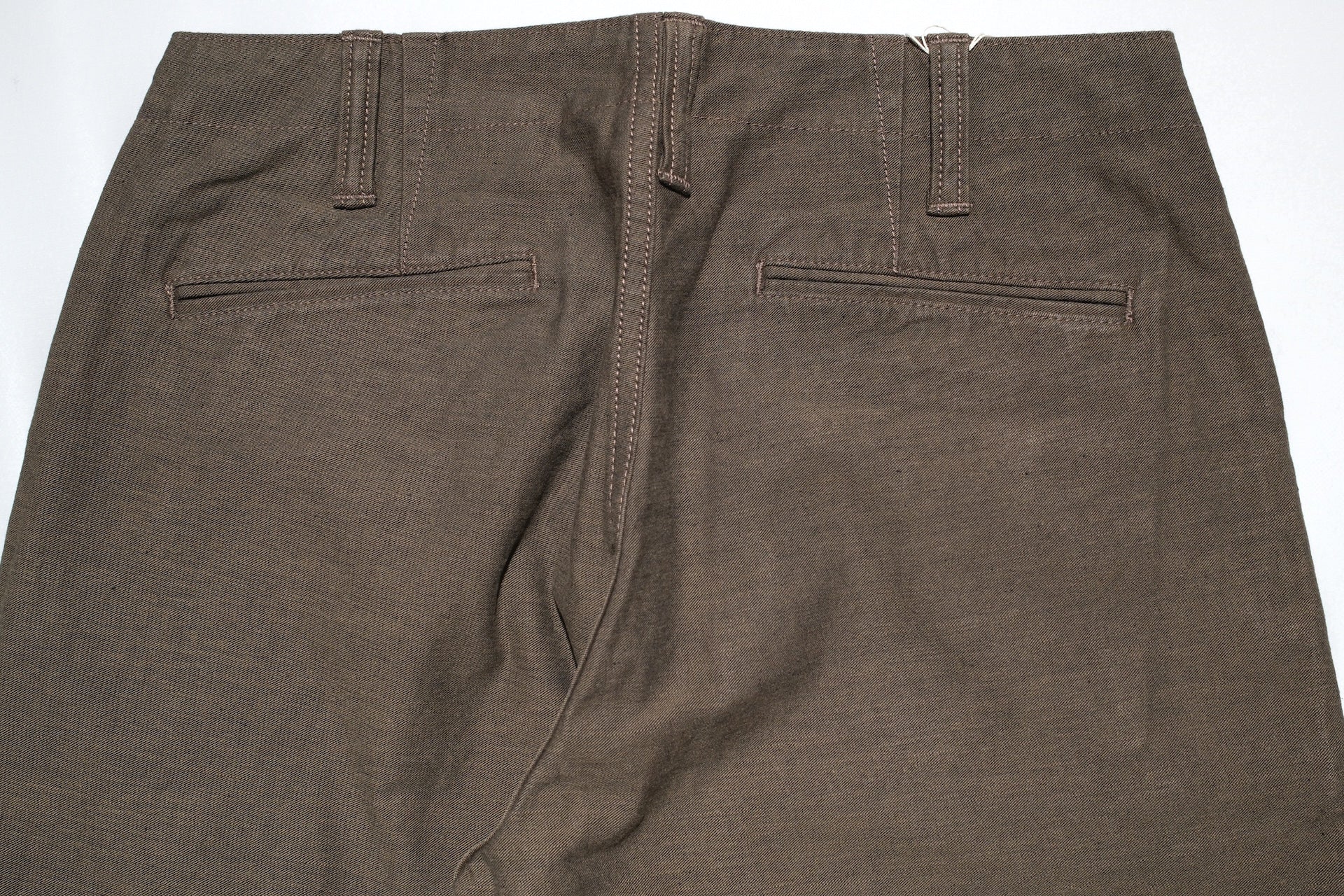 Pure Blue Japan Heavyweight Back Sateen Trousers (Khaki X Black)