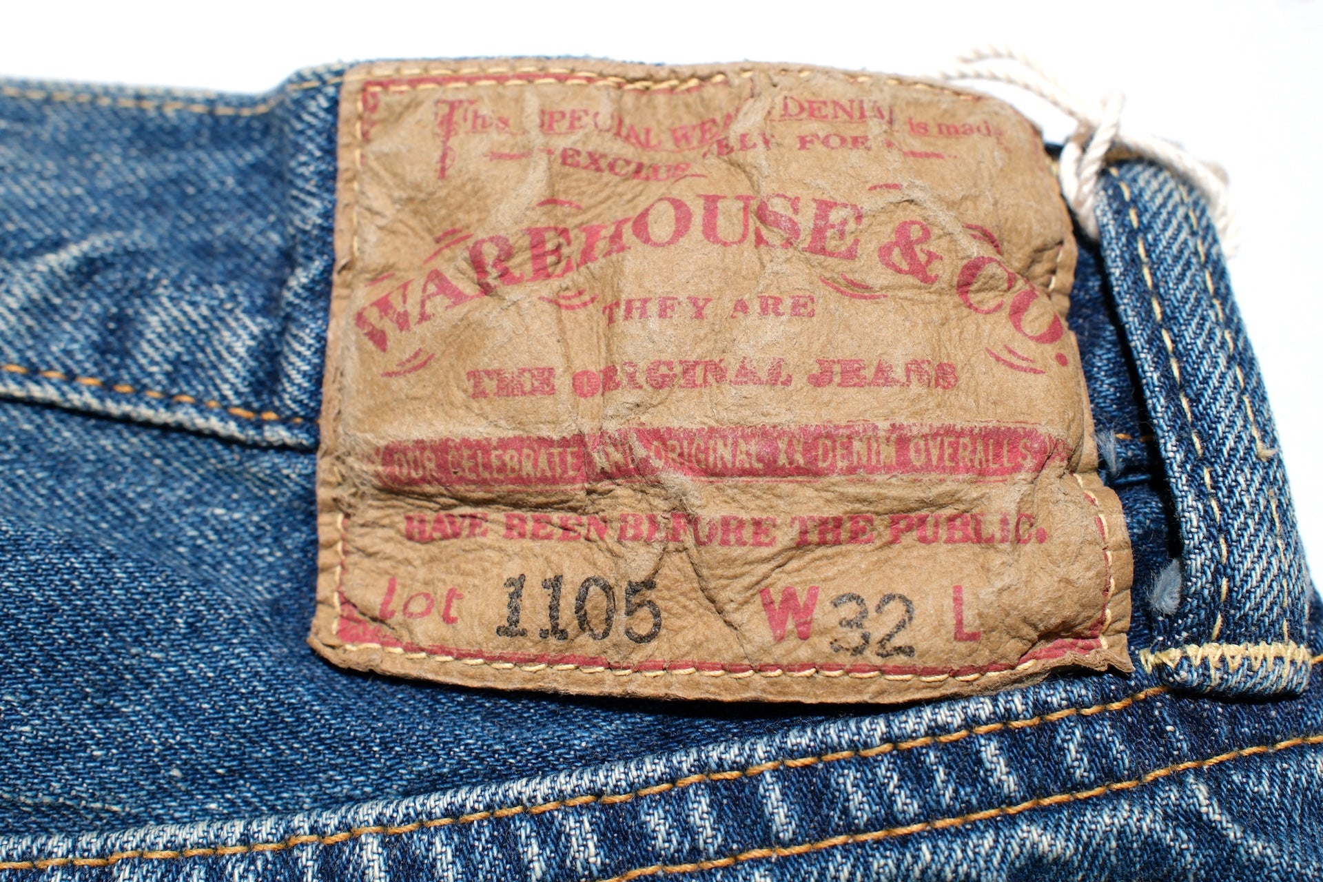 Warehouse Co. 12oz Indigo Dyed 1105 “2ND-HAND Used Wash” Denim (Tapered fit)