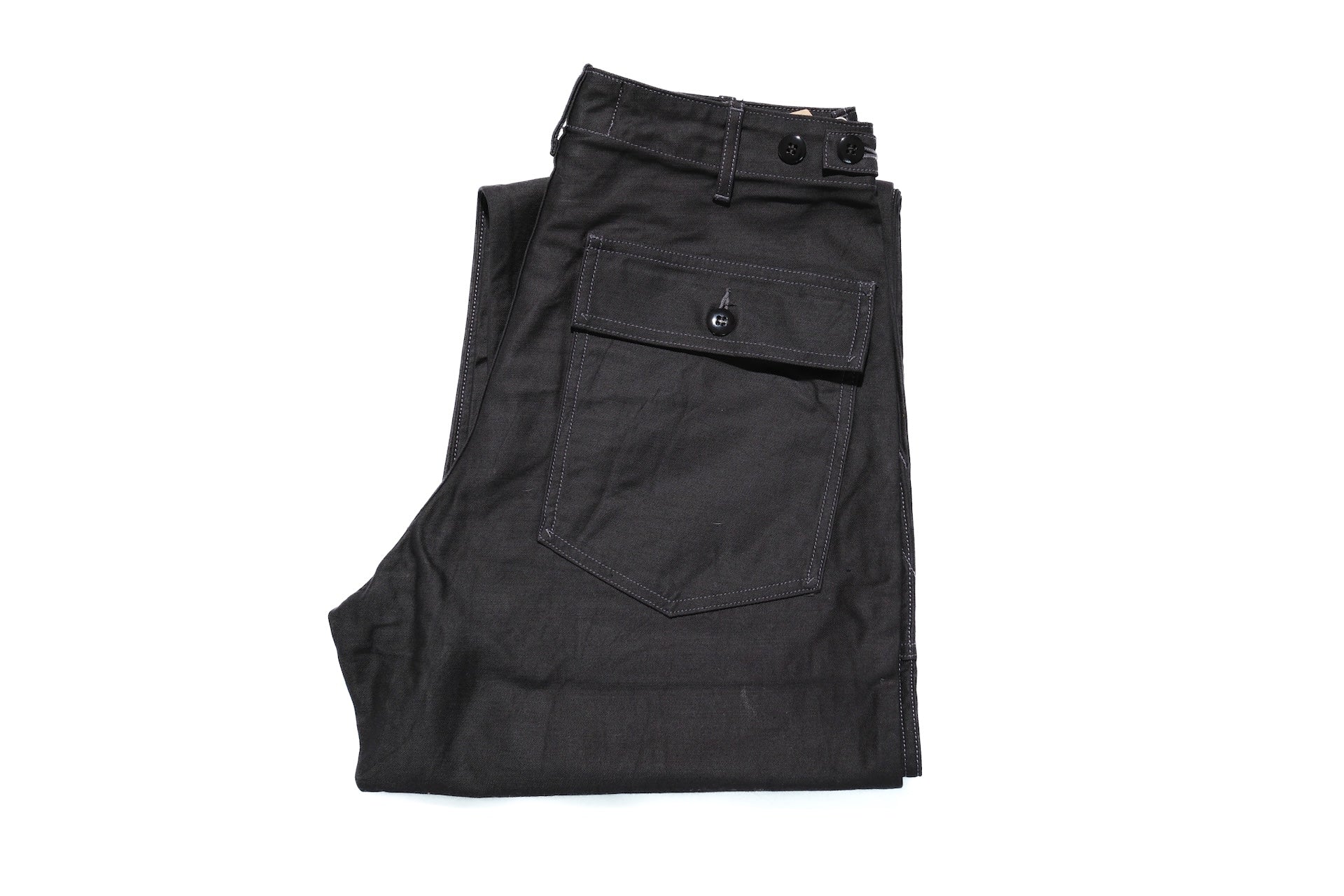 Studio D'Artisan 12oz Military-Style Back Sateen Baker Pants (Charcoal Black)